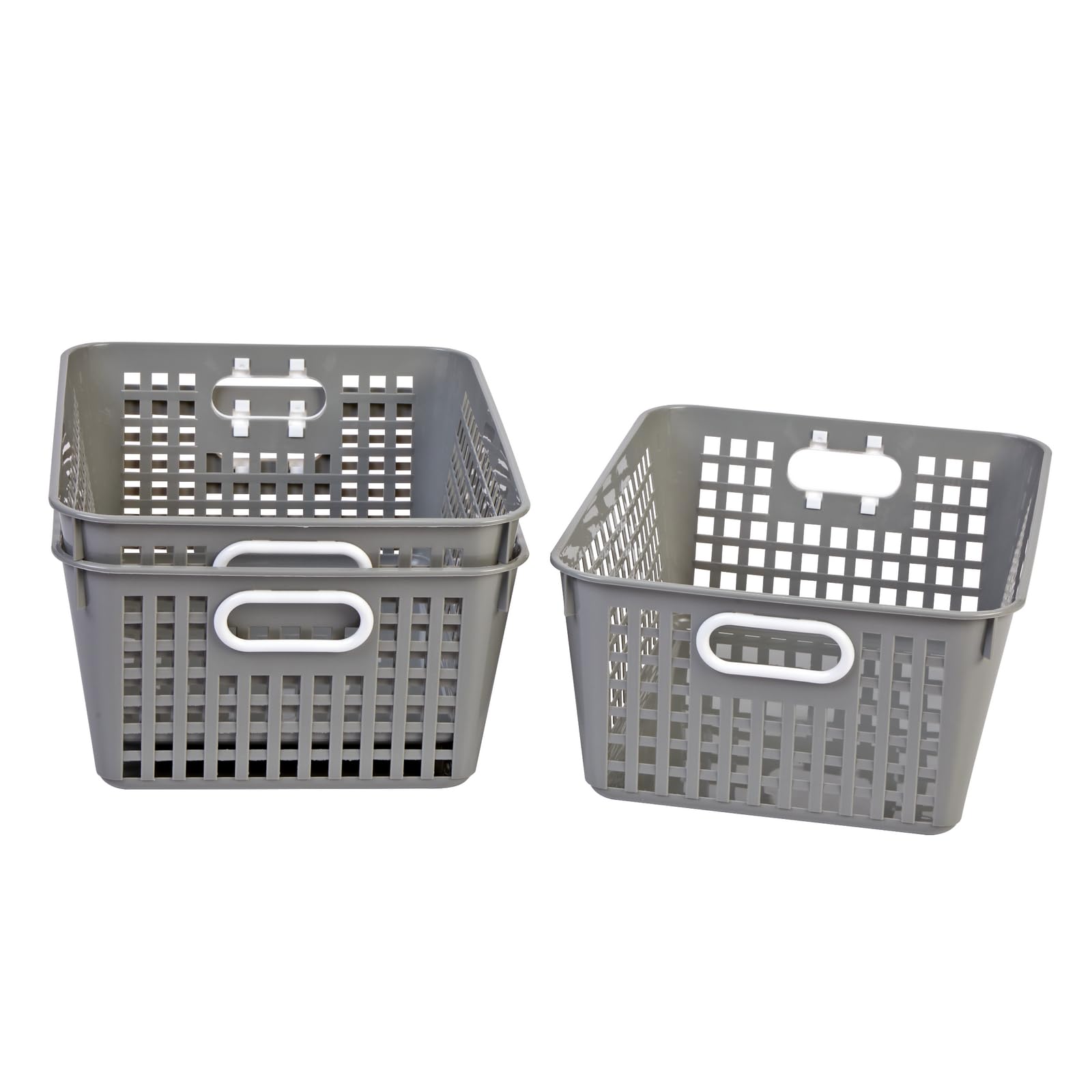 Really Good Stuff Large Plastic Book Baskets, 13?'' By 10'' By 5?'' - Single, Pebble| Classroom Library Organizer, Toy Storage,