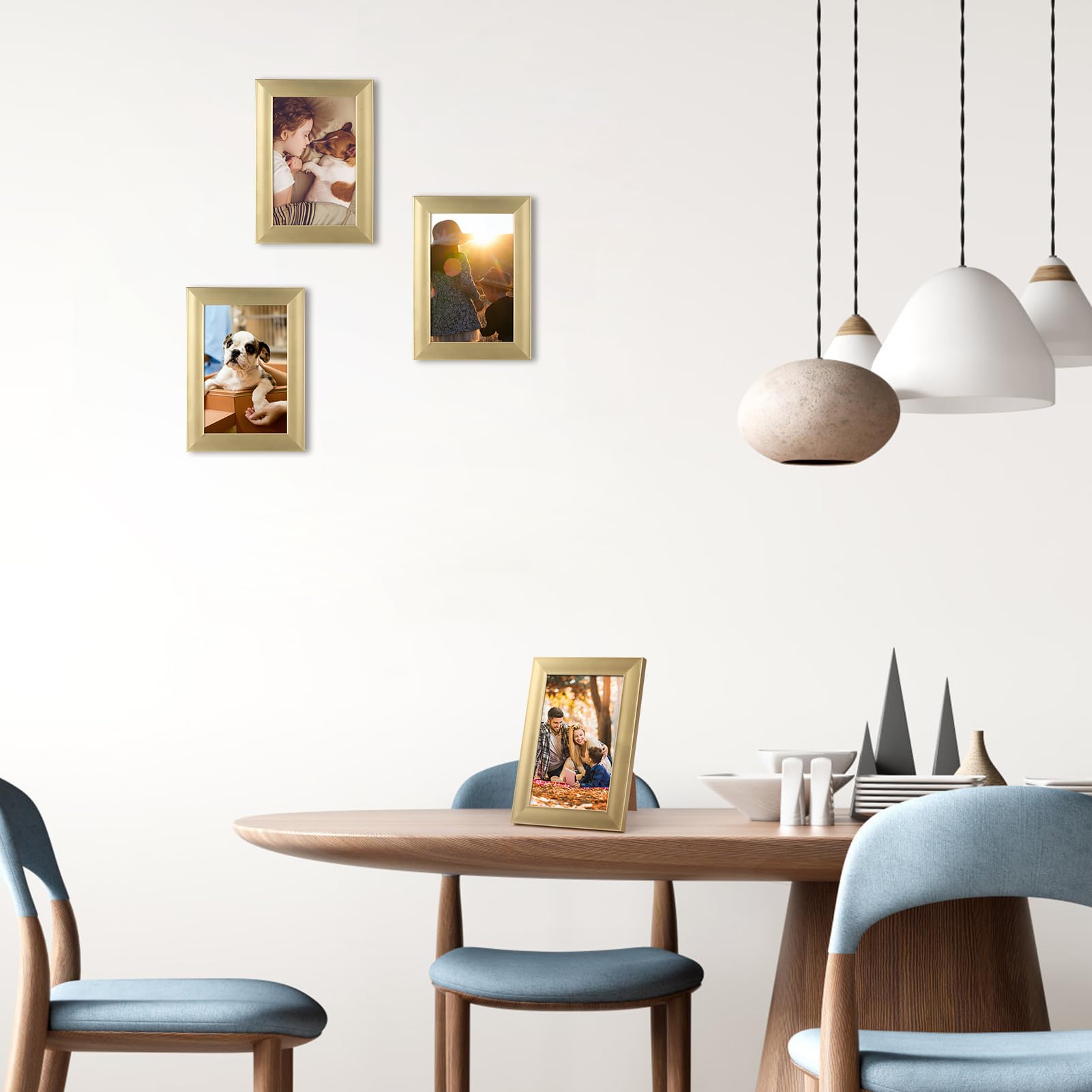 Giftgarden 4x6 Picture Frame Gold Set of 12, Multi Modern 4 x 6 Frames Bulk for Wall or Tabletop Display