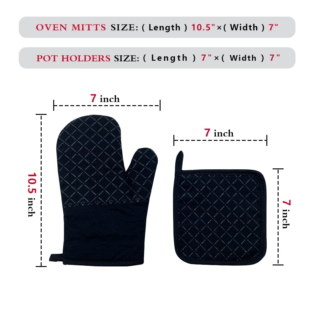 Made From Scratch Oven Mitts And Pot Holders Set Of 2 - Funny Silicone Non-Slip Cat Oven Mitts For Cat Lovers