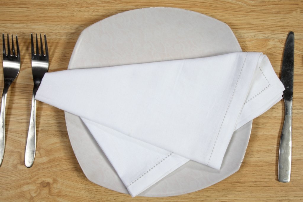 100% White Cotton Cloth Dinner Napkin 20X20, Hemstitched Soft Table Napkins Christmas Parties, Wedding, Restaurant,Thanksgiving