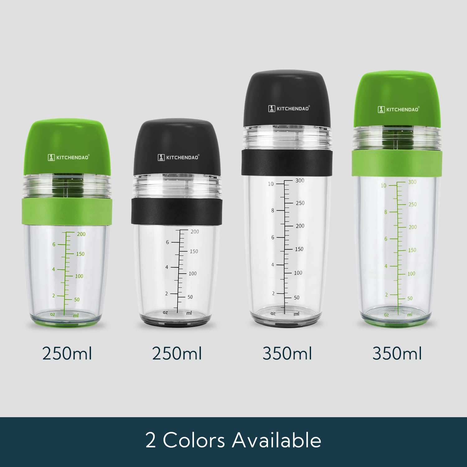Kitchendao 2 In 1 Salad Dressing Shaker Container With Juicer, Pour Spout, Leakproof, Soft Grip, Dishwasher Safe, Homemade Oil A