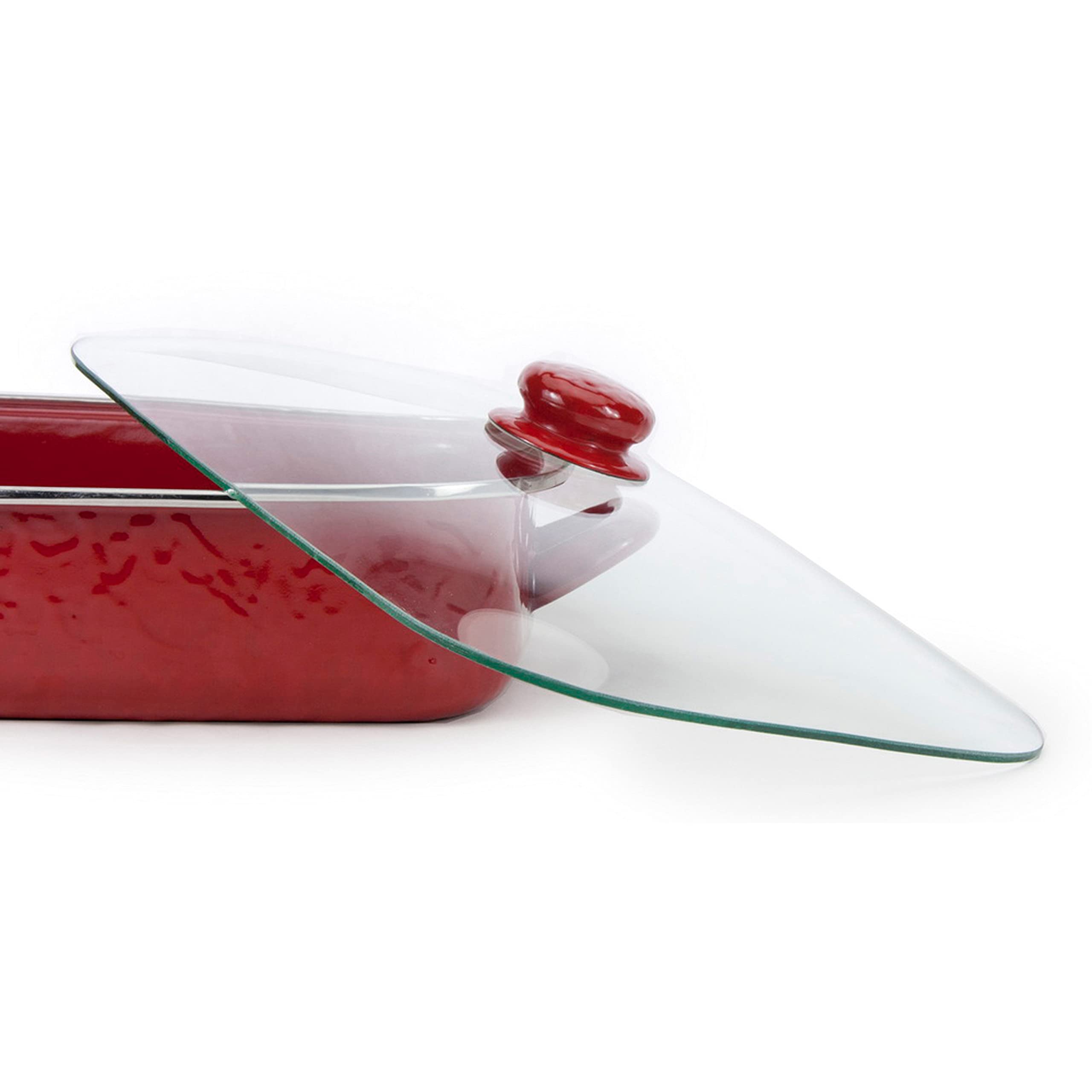 Golden Rabbit Enamelware - 10.5Qt Roasting Pan (Solid Red)