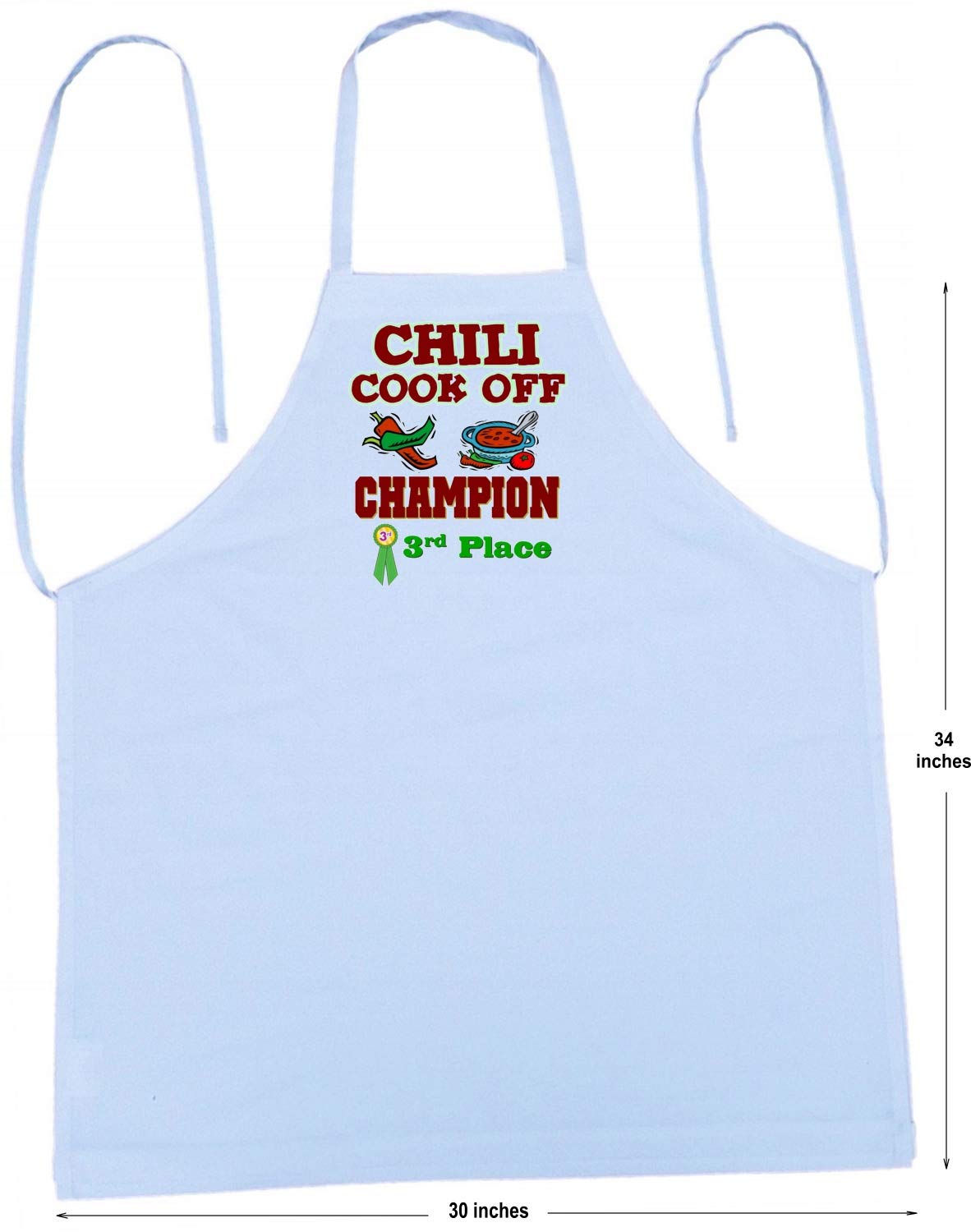 Third Place Chili Cook Off Champion White Bib Aprons