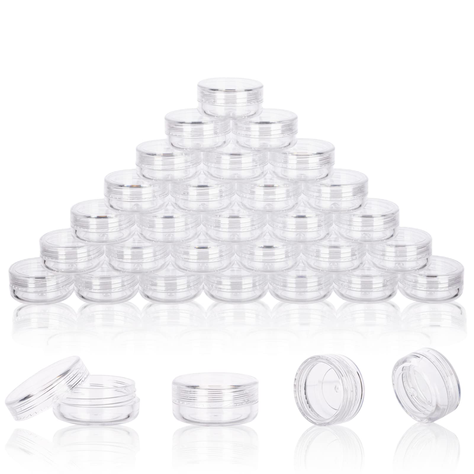 3 Gram Sample Containers With Lids, 50 Count Clear Sample Jars, Empty Lip Balm Containers, Mini Cosmetic Containers With Lids, M