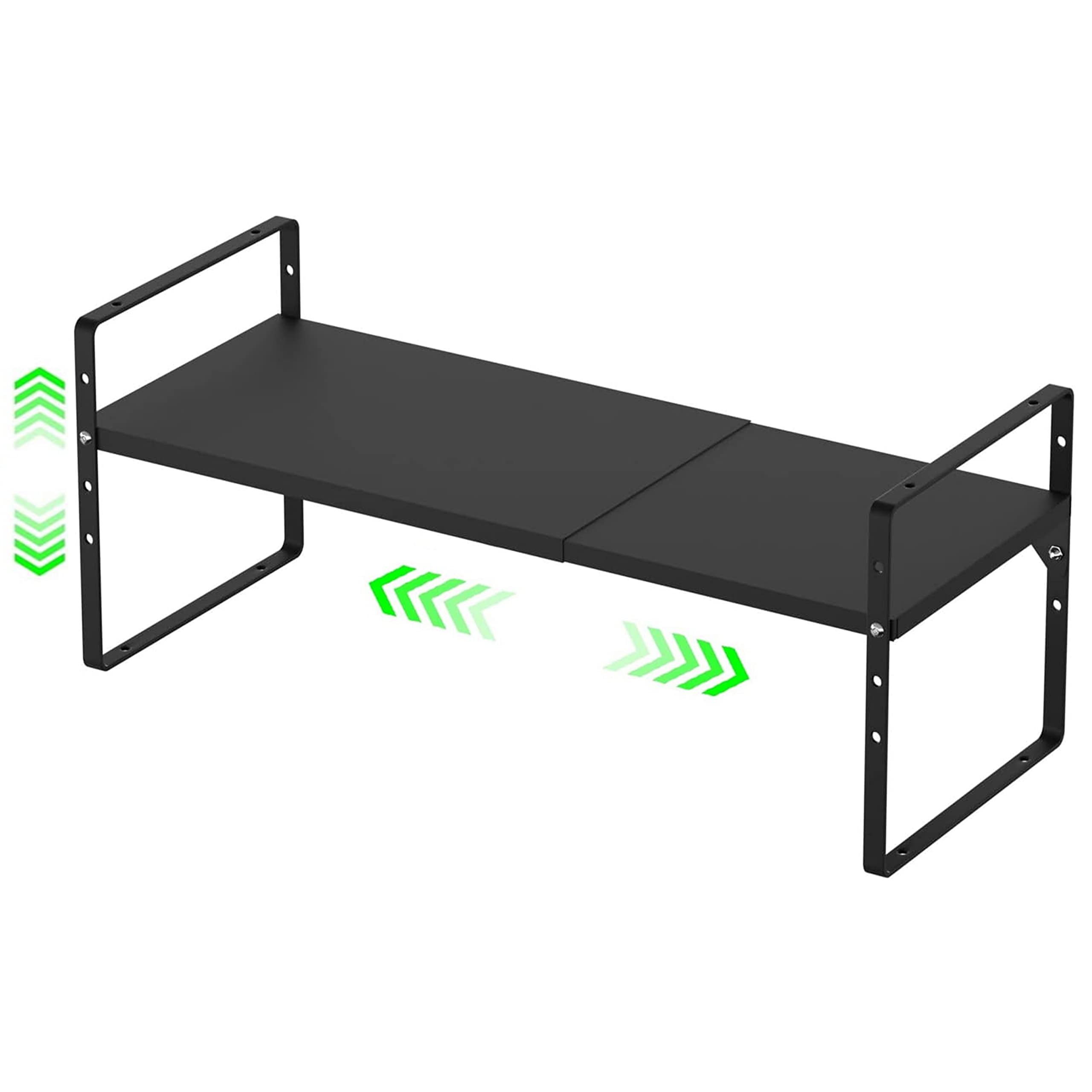 LOCVCDA Expandable Kitchen Cabinet Storage Shelf, Stackable Metal Pantry Storage Shelves Organizer, Adjustable Height Counter Sp