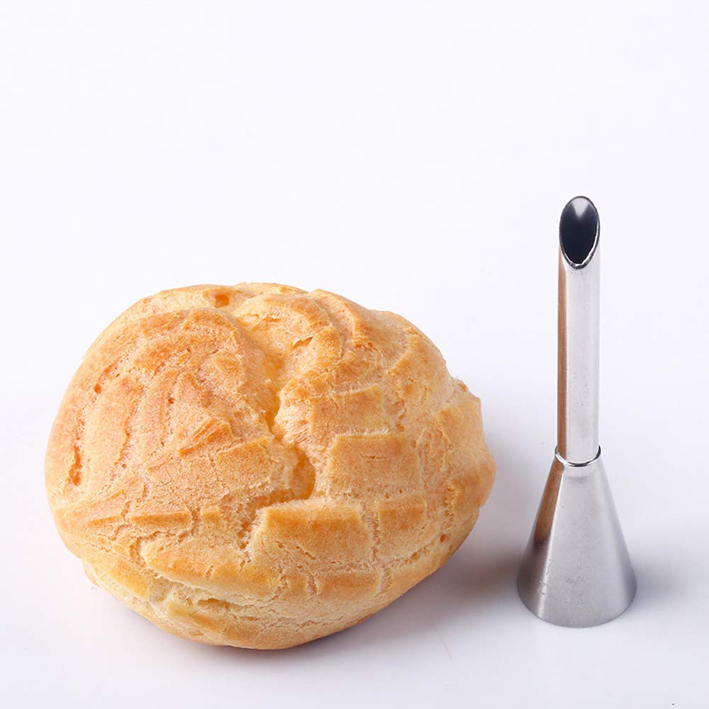 Akoak 2 Pcs Puff Cream Nozzle 304 Stainless Steel Pastry Baking Diy Tools