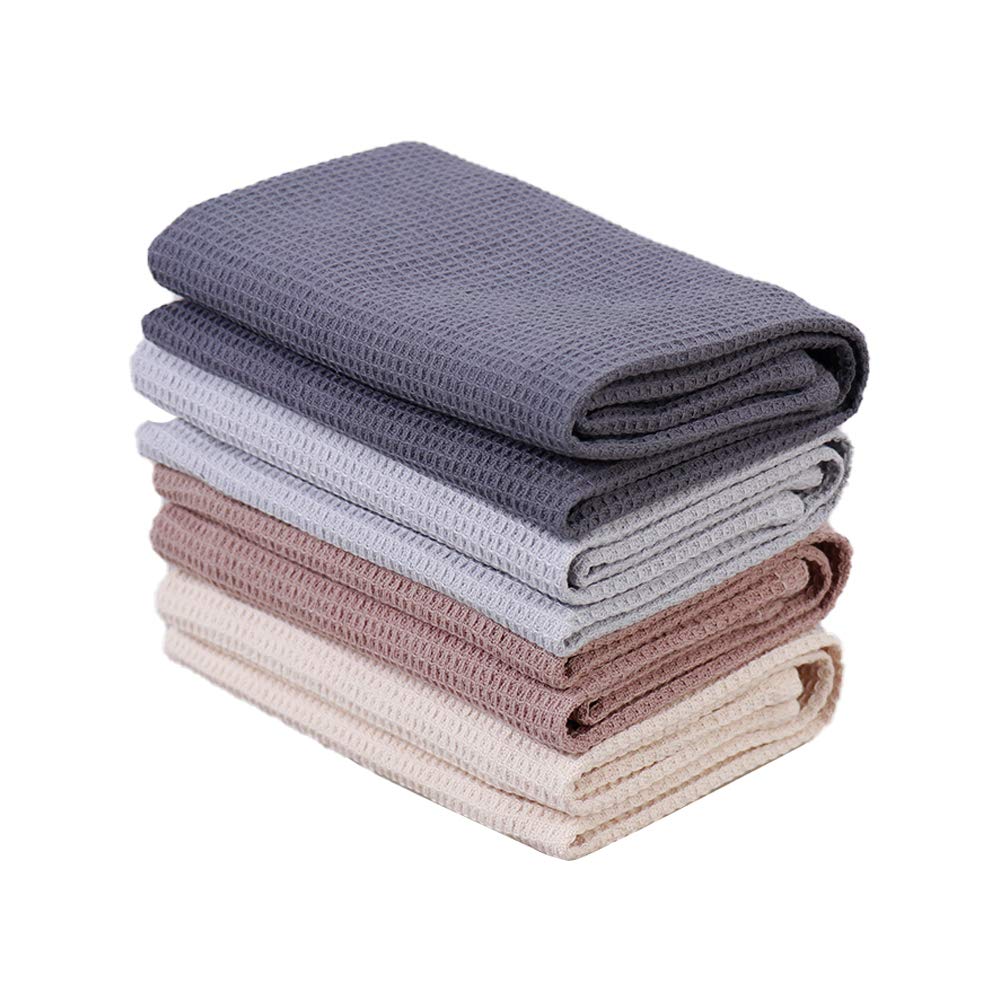 Py Home & Sports Dish Towels Set, 100% Cotton Waffle Weave Kitchen Towels 4 Pieces, Super Absorbent Kitchen Hand Dish Cloths For