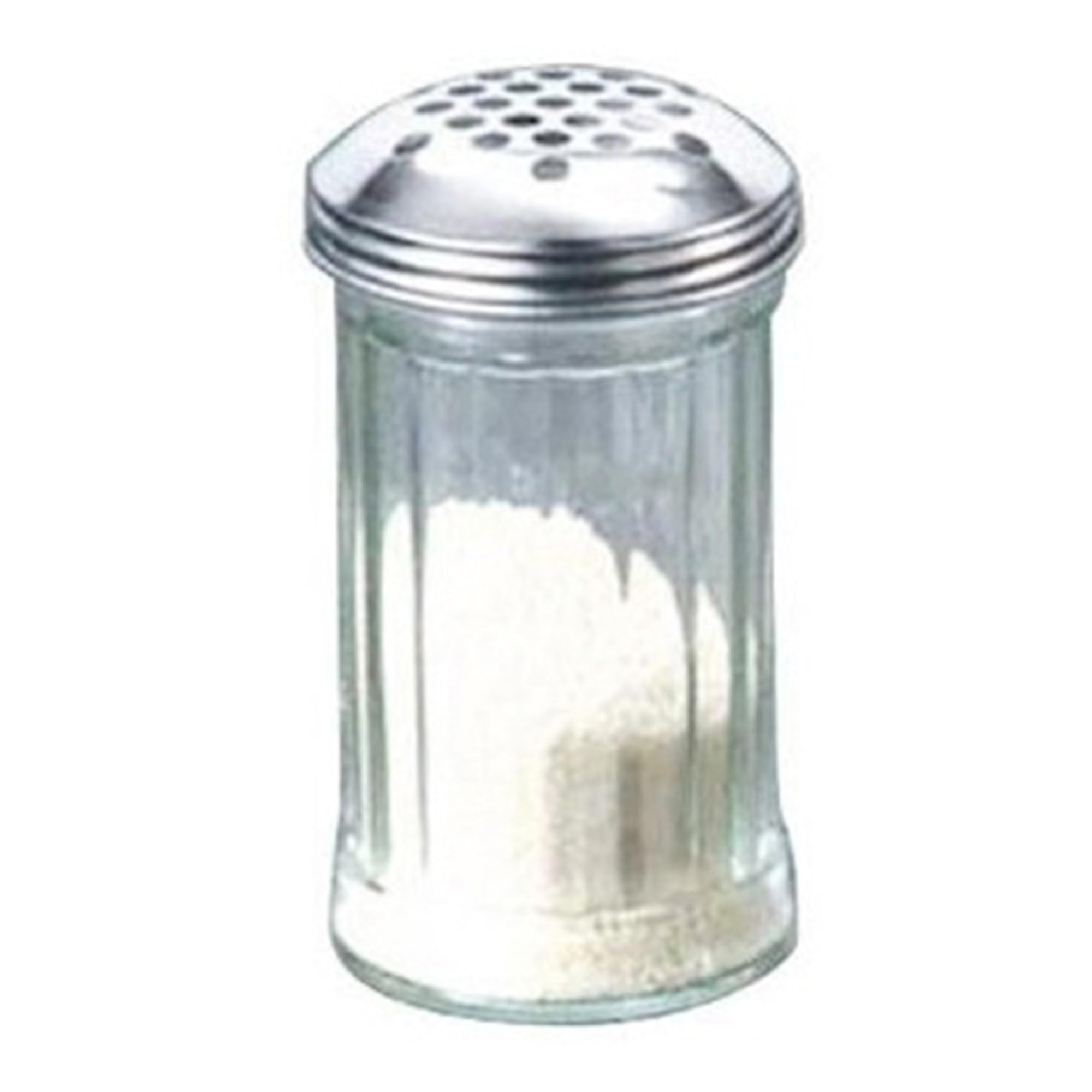 American Metalcraft Gla319 12 Oz Glass Cheese Shaker Wextra Large Holes Lid