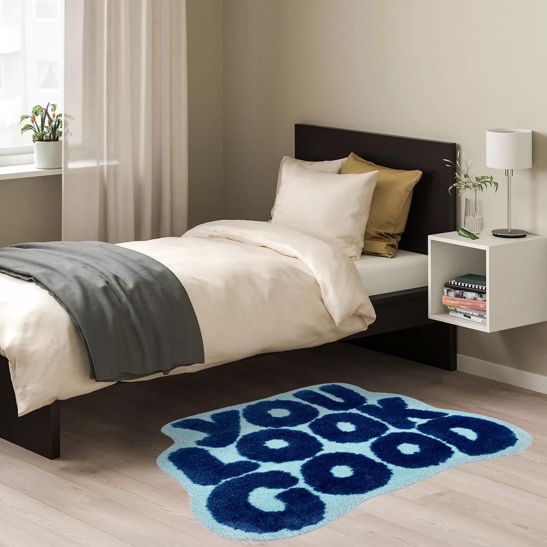 Urtlmaji You Look Good Bath Mat Blue Bathroom Rugs Funny Cute Bath Rugs Non Slip Microfiber Plush Preppy Small Cool Shower Rug W