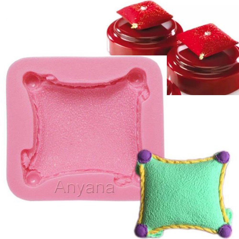 Anyana 3D Pillow Cushion Mould Cake Fondant Gum Paste Mold For Sugar Paste Gumpaste Cupcake Decorating Topper Decoration Sugarcr