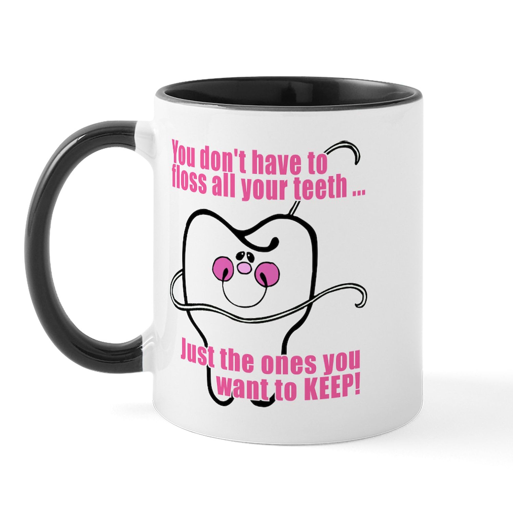 Cafepress Keep Flossing! Dentist Mug 11 Oz (325 Ml) Ceramic Coffee Mug