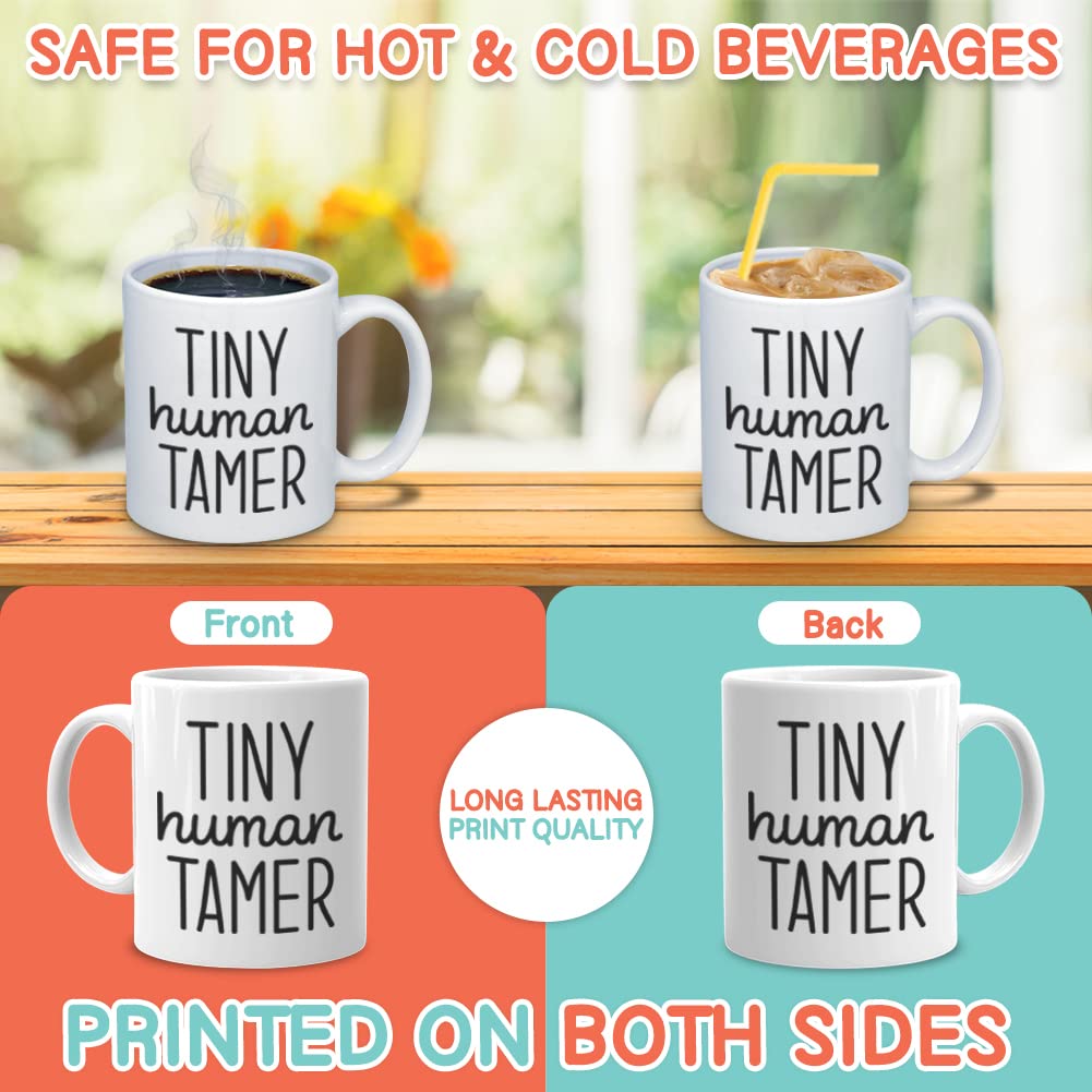 Bubble Hugs Preschool Teacher Coffee Mug 11 oz, Tiny Human Tamer Funny Gift Idea for Teaching Kindergarten Daycare School Apprec