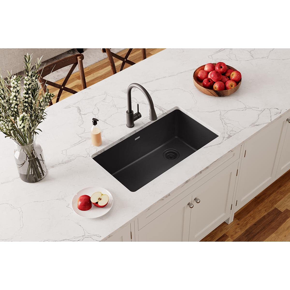 Elkay Quartz Classic 33'' x 18-3/4'' x 9-1/2''  Single Bowl Undermount Sink  Black