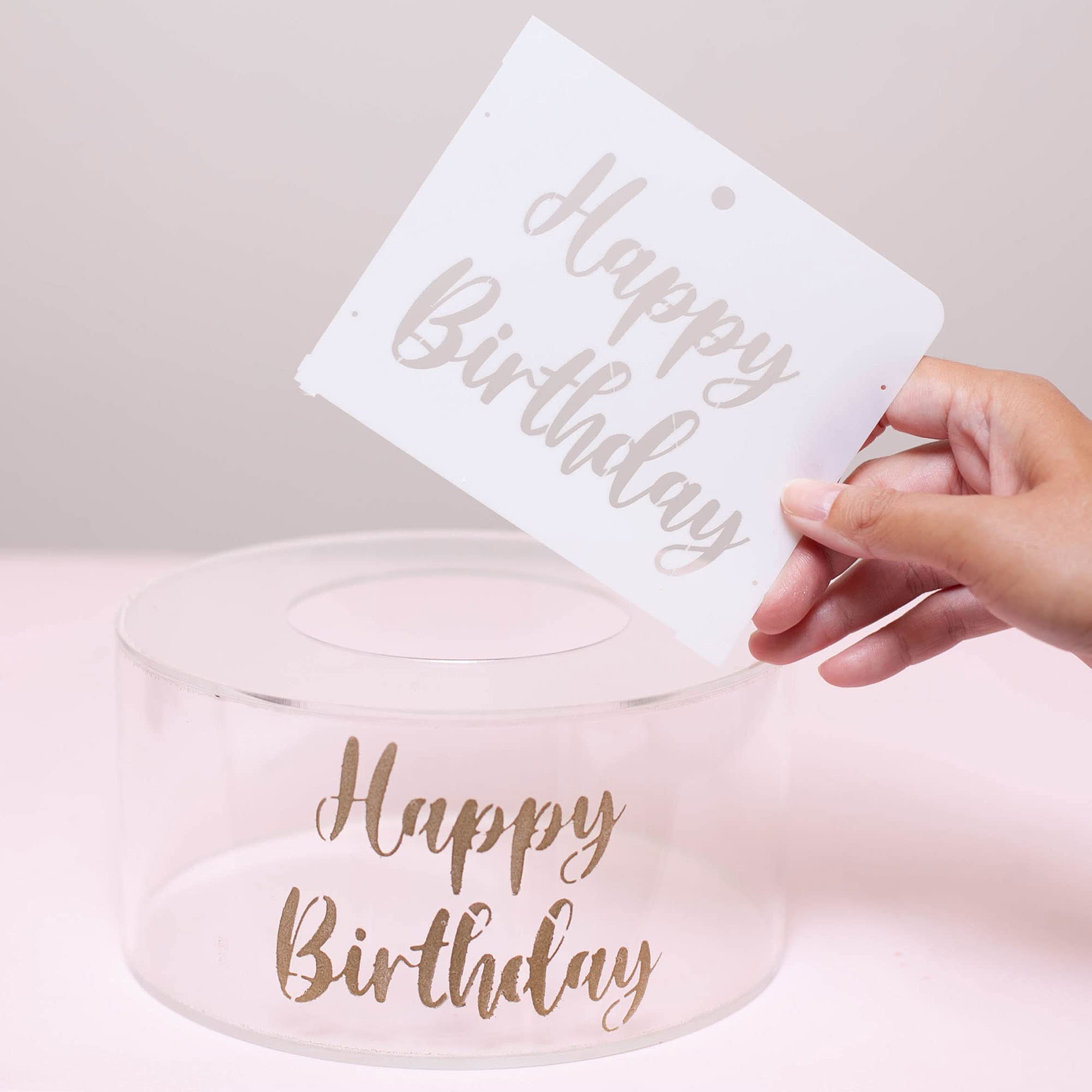 Lacupella Wish Greeting Baking Stencil With Script Serif Collegiate Typewriter Fonts For Cake, Large Cookie, Party, Events, Cele
