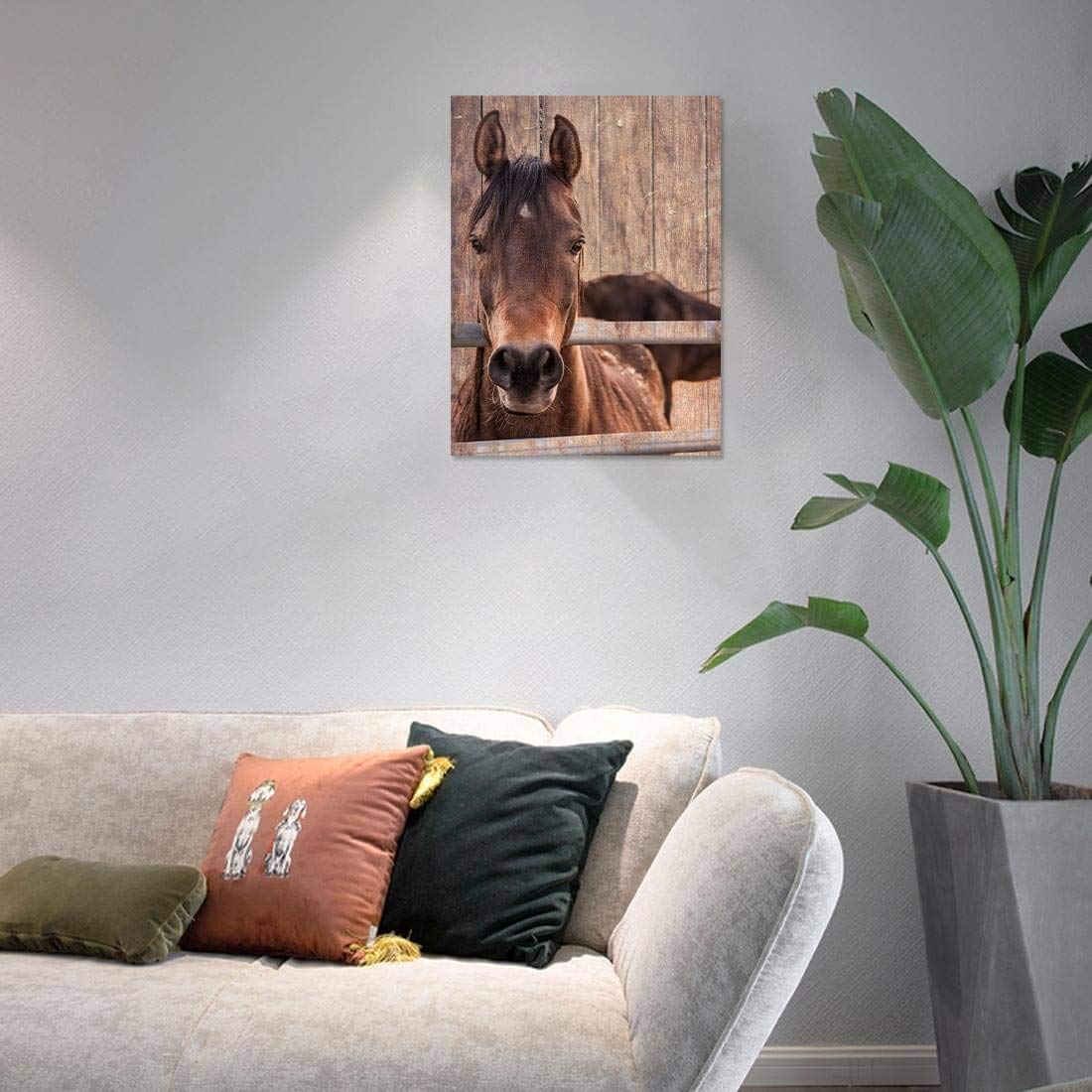 Farmhouse Rustic Wall Art for Bedroom Home Bathroom Decor for the Home Country Horse Pictures Artwork for Walls Kitchen Wall Decor Modern Prints Wood Grain Canvas Framed Animal Wall Art Size 12x16