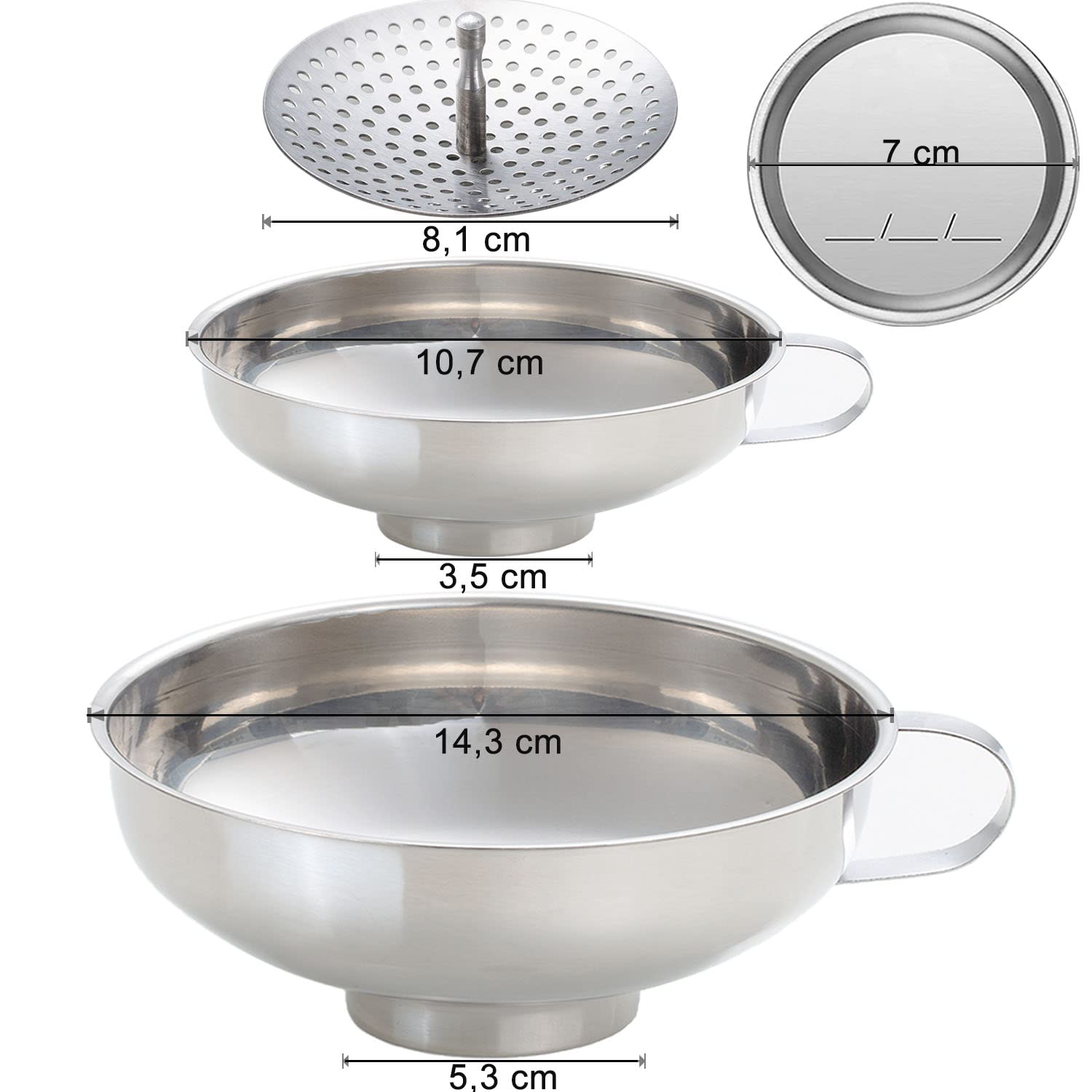 Kalave Canning Funnel, Food Grade Stainless Steel Canning Funnels With Strainer, Wide Mouth Funnels For Kitchen Use, Canning Sup