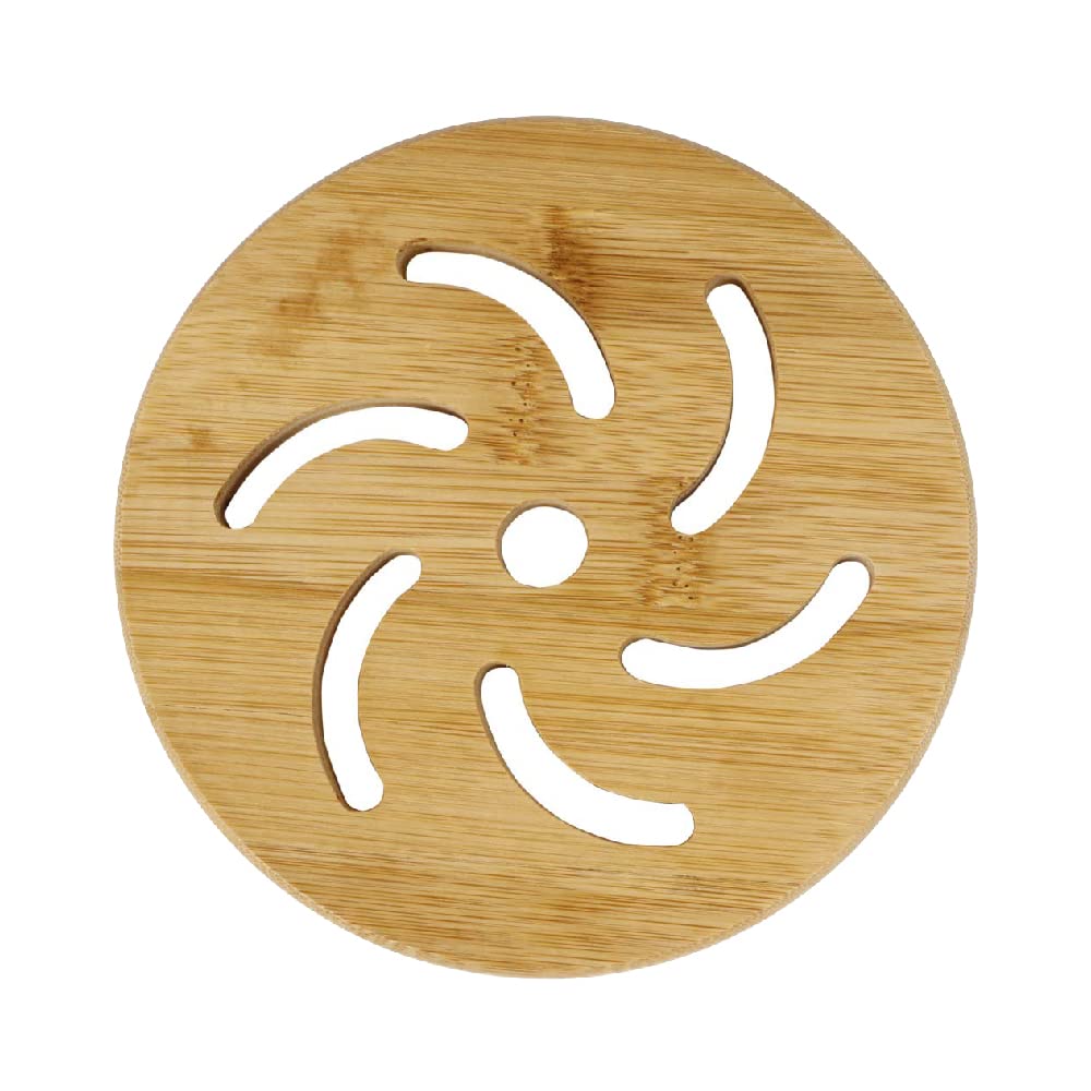 Cellebii Extra Thick Bamboo Wooden Hot Pot Holder & Trivet | Eco-Friendly Heat Resistant Mat For Dining Table & Kitchen | Anti-S