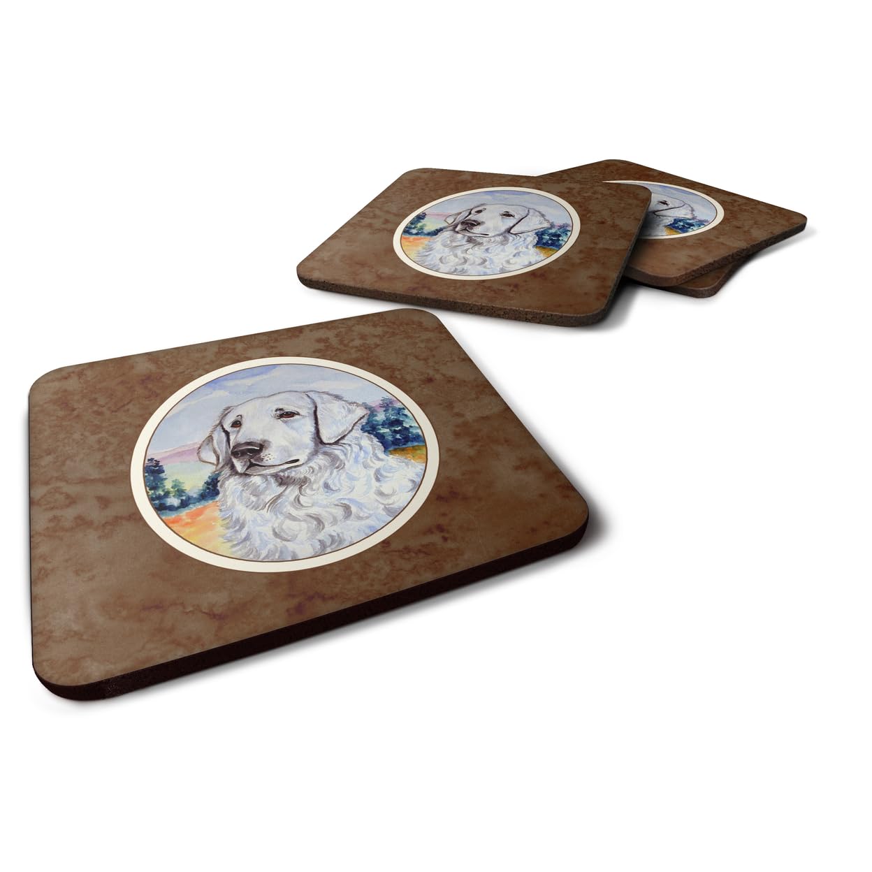 Carolines Treasures Kuvasz Foam Coasters (Set of 4), 3.5, Multicolor