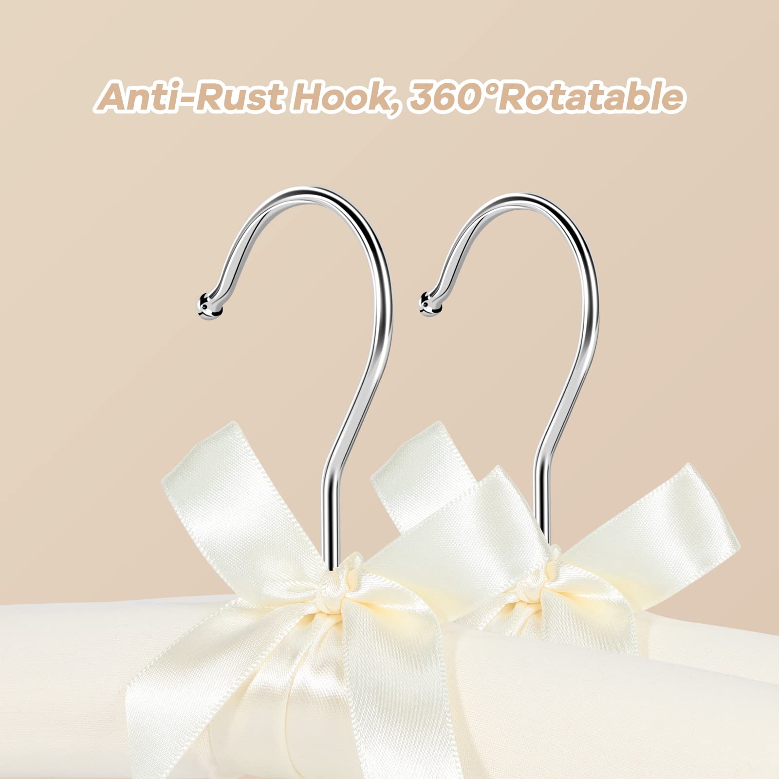 Padded Clothing Hangers - Premium Fabric Hangers For Coat, Sweater, Wedding Dress, Bride, Closet - Upgraded Heavy Duty Sweater C