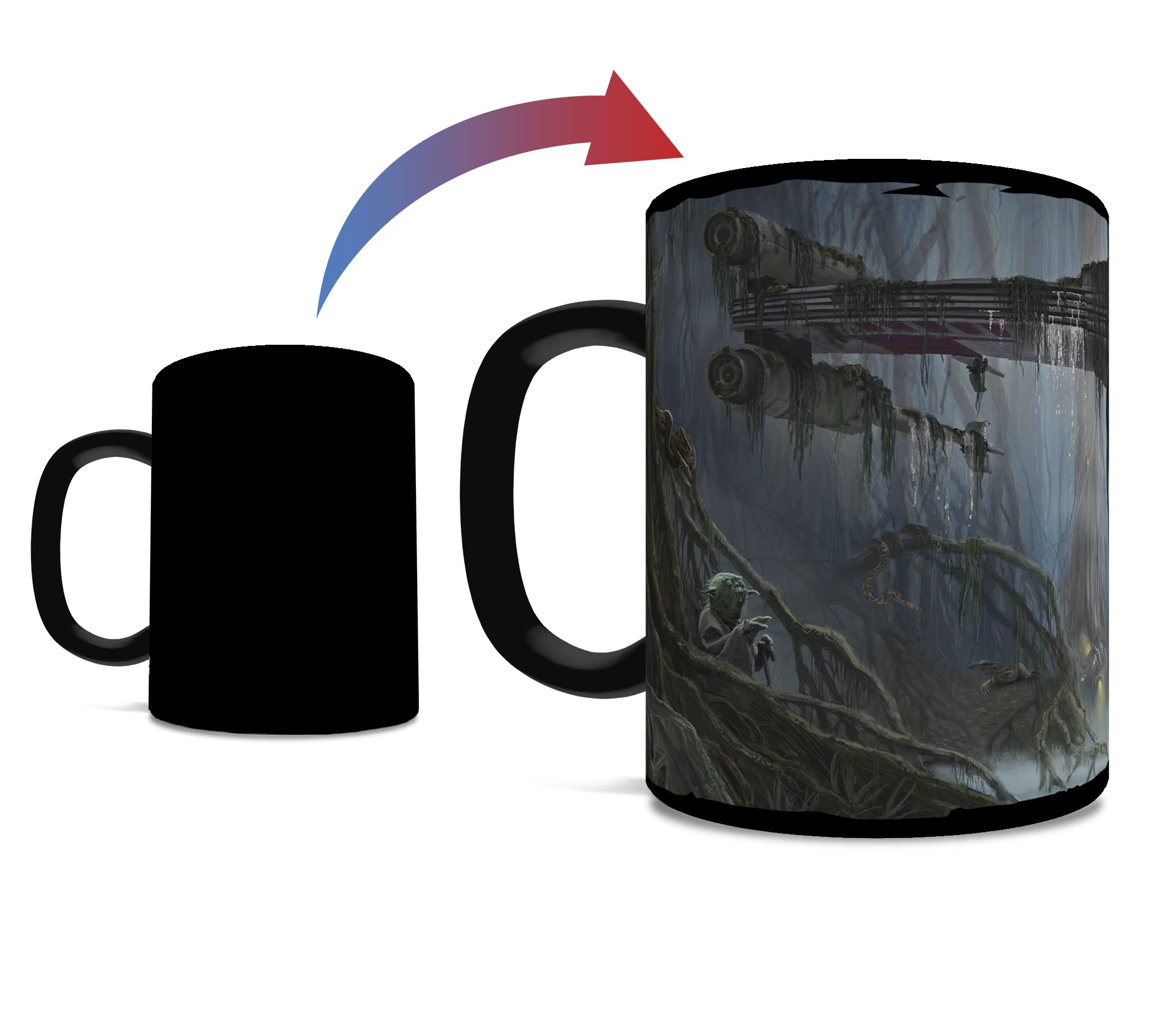 Morphing Mugs Star Wars - Luke Skywalker -Yoda - R2-D2 - Do. Or Do Not. There Is No Try - Thomas Kinkade Studios - One 16 Oz Hea
