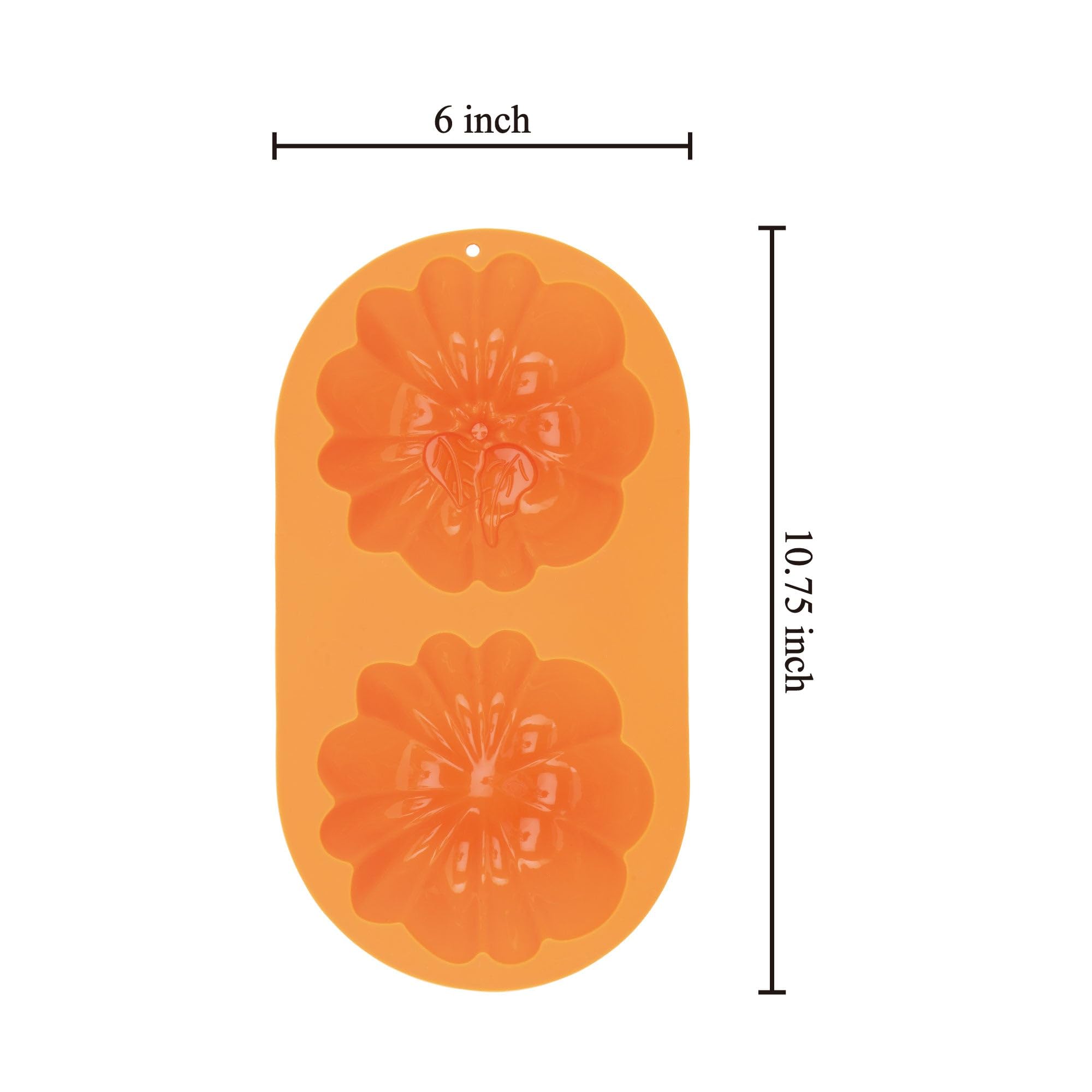 Supreme Housewares Pumpkin Cake Mold 2 Cavities Set Of 2 Silicone Pumpkin Cake Chocolate Molds Kitchen Baking Decoration Mold Fo