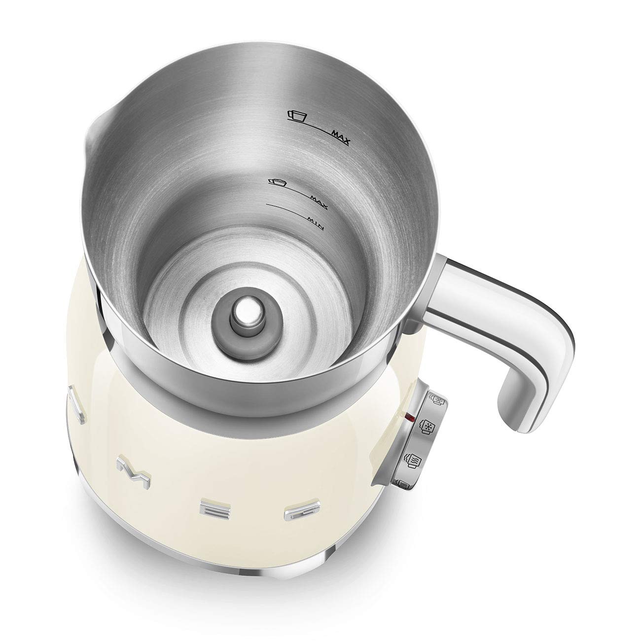 Smeg Retro 50'S Style Milk Frother With 2 Disks 6 Preset Programs Hot Or Cold Frothing And Induction Heating (Cream)