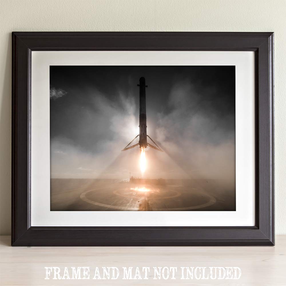 Astronomy Poster - Spacex Iridium-1 Landing - 11X14 Unframed Art Print - Vintage Posters For Dark Academia, Space Poster For Ast