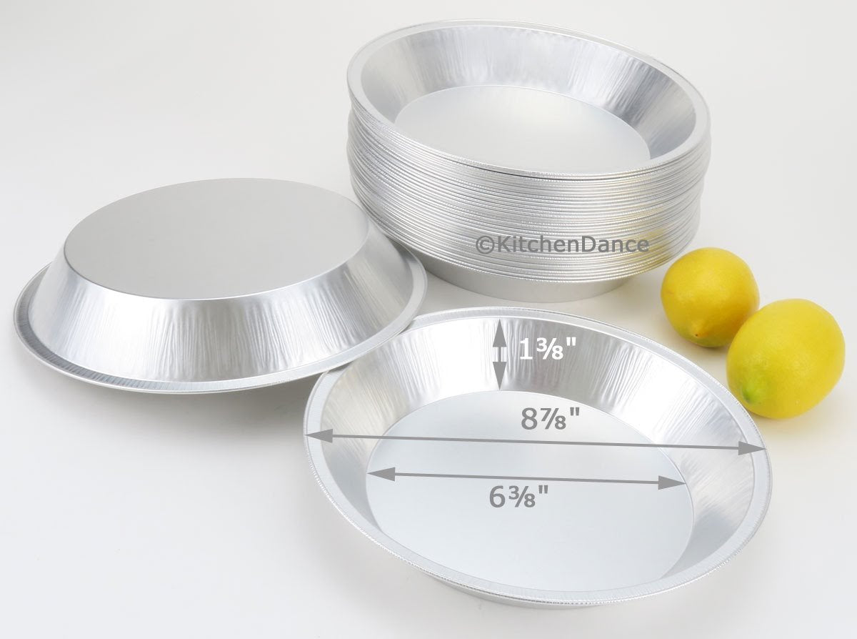 9 Heavy Duty Foil Pie Pans- 1 1/2 Deep- Disposable or Reusable #509 (100)