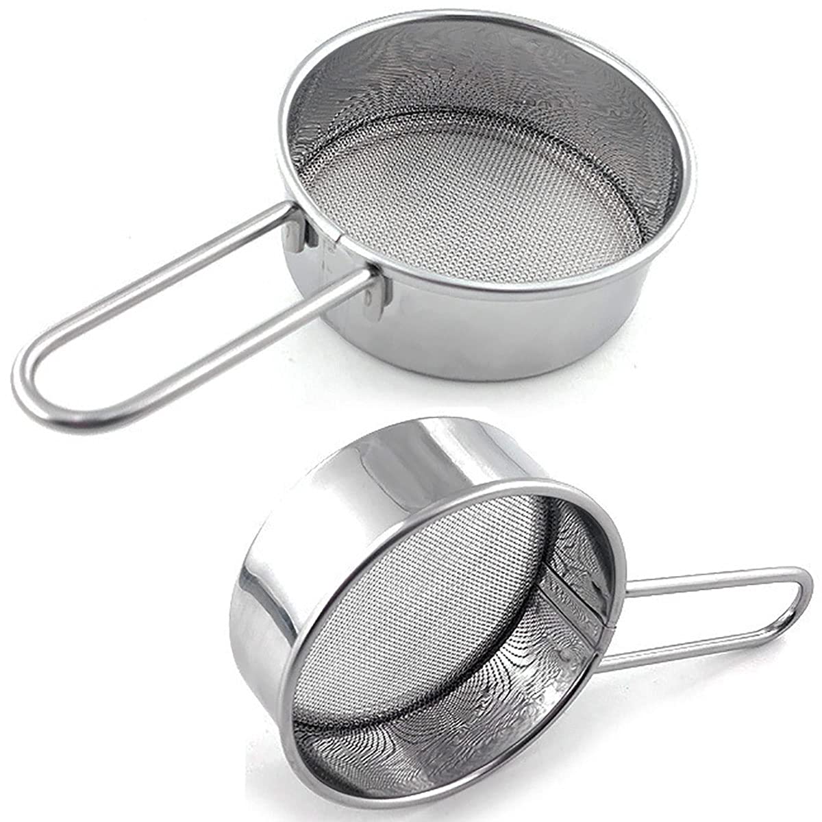 Dadamong 2-Pack Mini Flour Sifter For Baking, Flour Or Powdered Sugar Shaker Duster With Handle, Stainless Steel Baking Tools Du