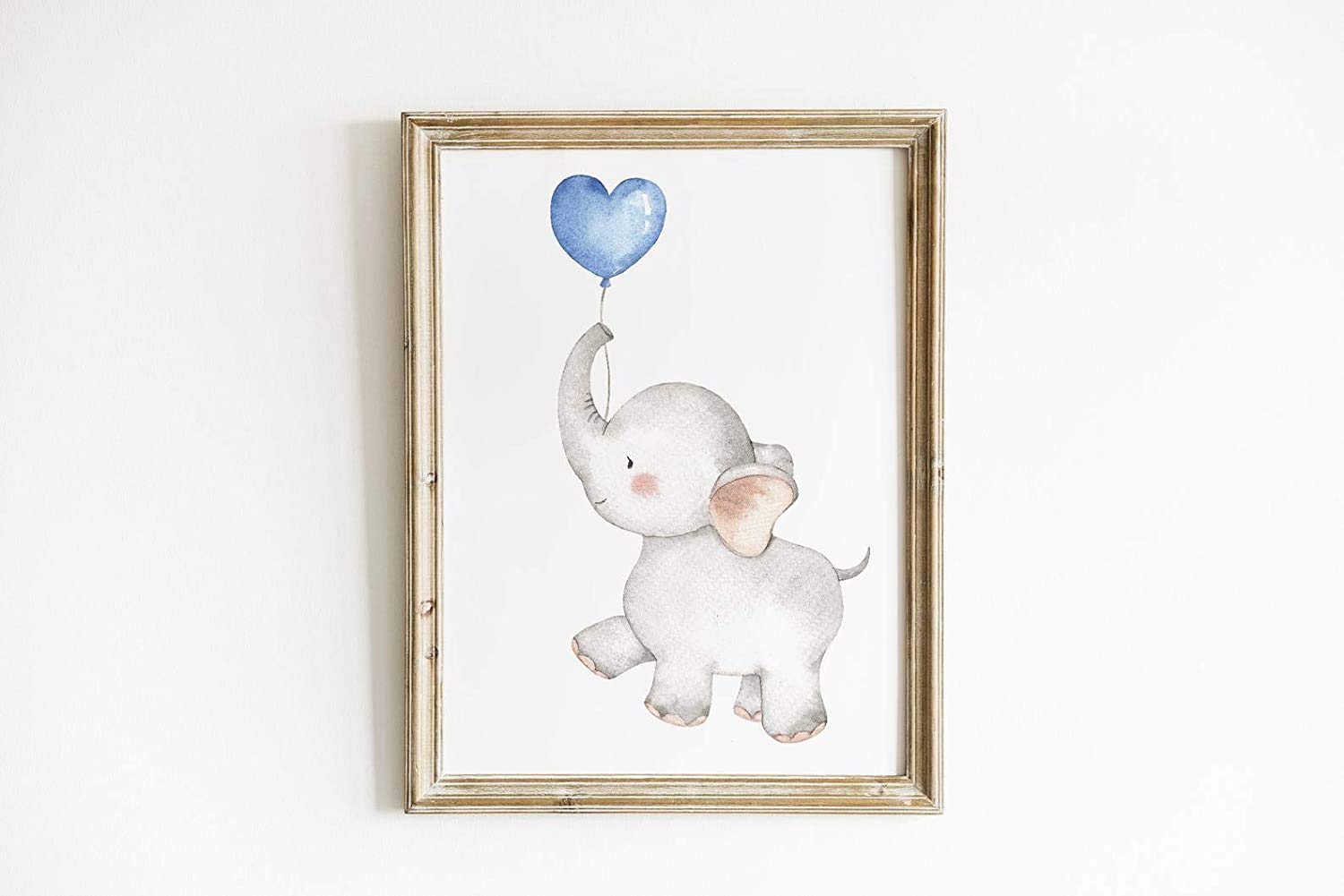 iMagitek Set of 6 Unframed Baby Boy Nursery Wall Art Prints  Blue Elephant Nursery Wall Decor  Elephants with Blue Balloons Wall Art Decorations for Baby Boy Nursery  Boy's Room (8'' x 10'')