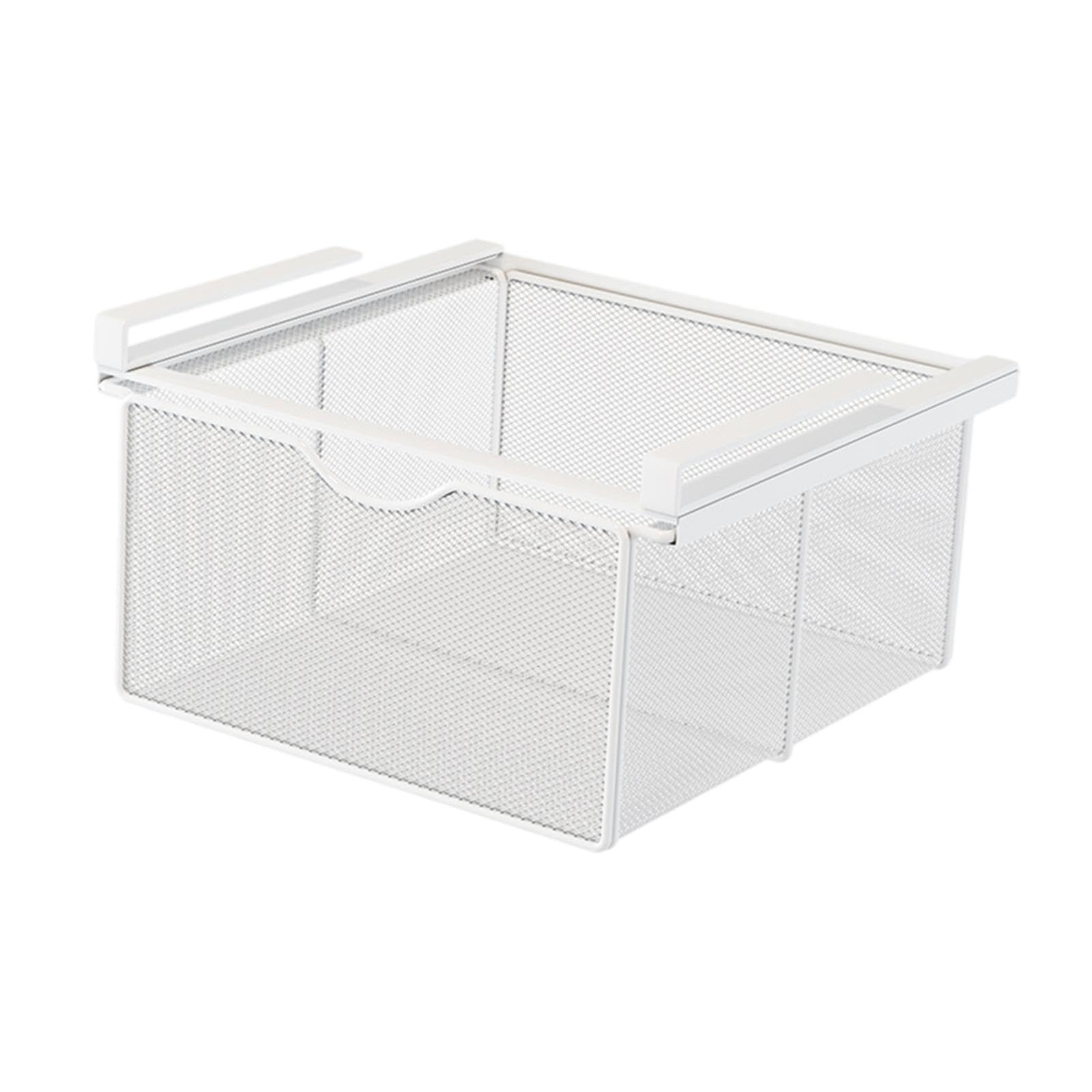 Trendivibe Hanging Pullout Drawer Basket Rack Closet Holder For Pantry Cupboard Bedroom White