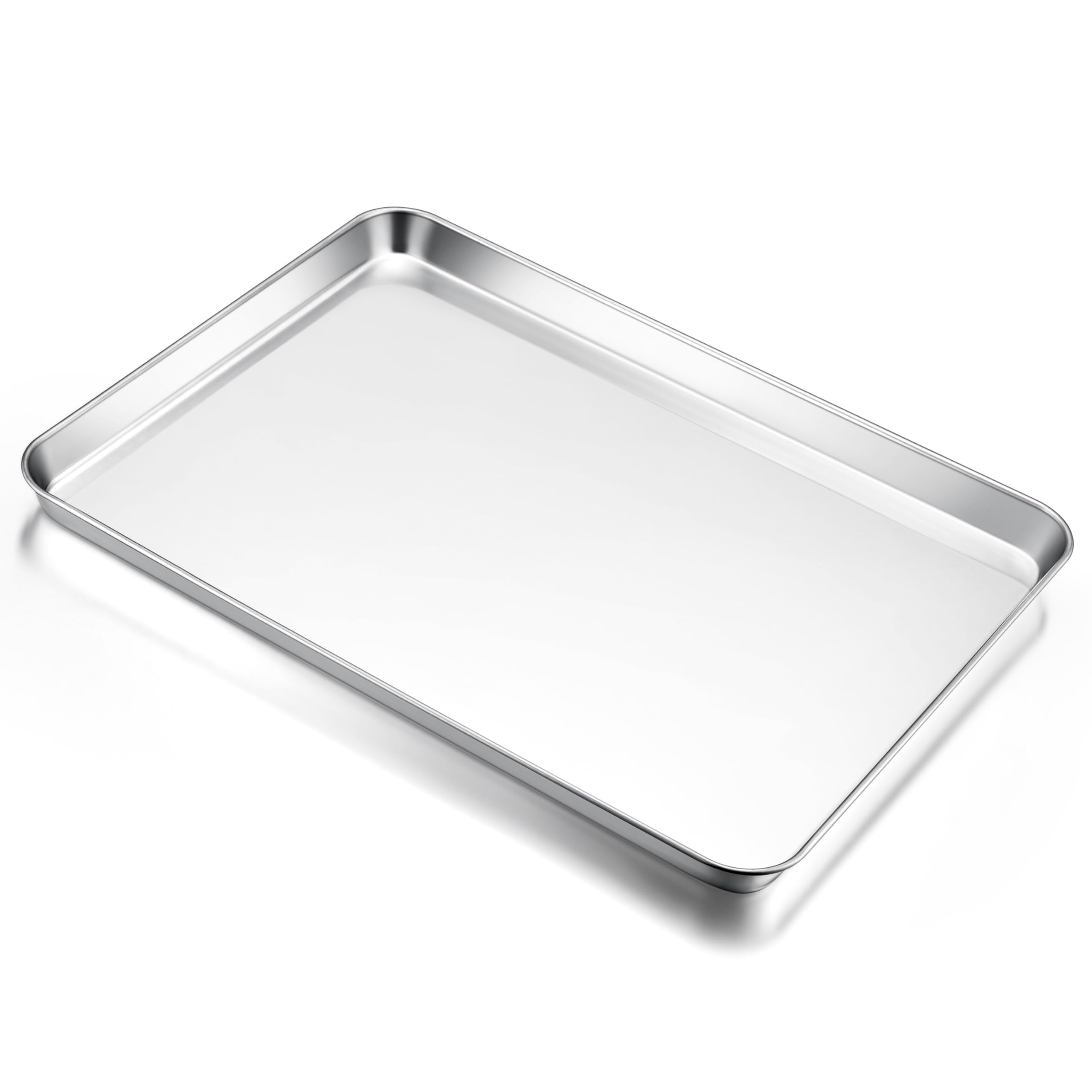 E-far Large Baking Sheet, 20   x14    Stainless Steel Cookie Sheet Pan for Oven, Non Toxic Metal Baking Tray for Cake Cookies, H