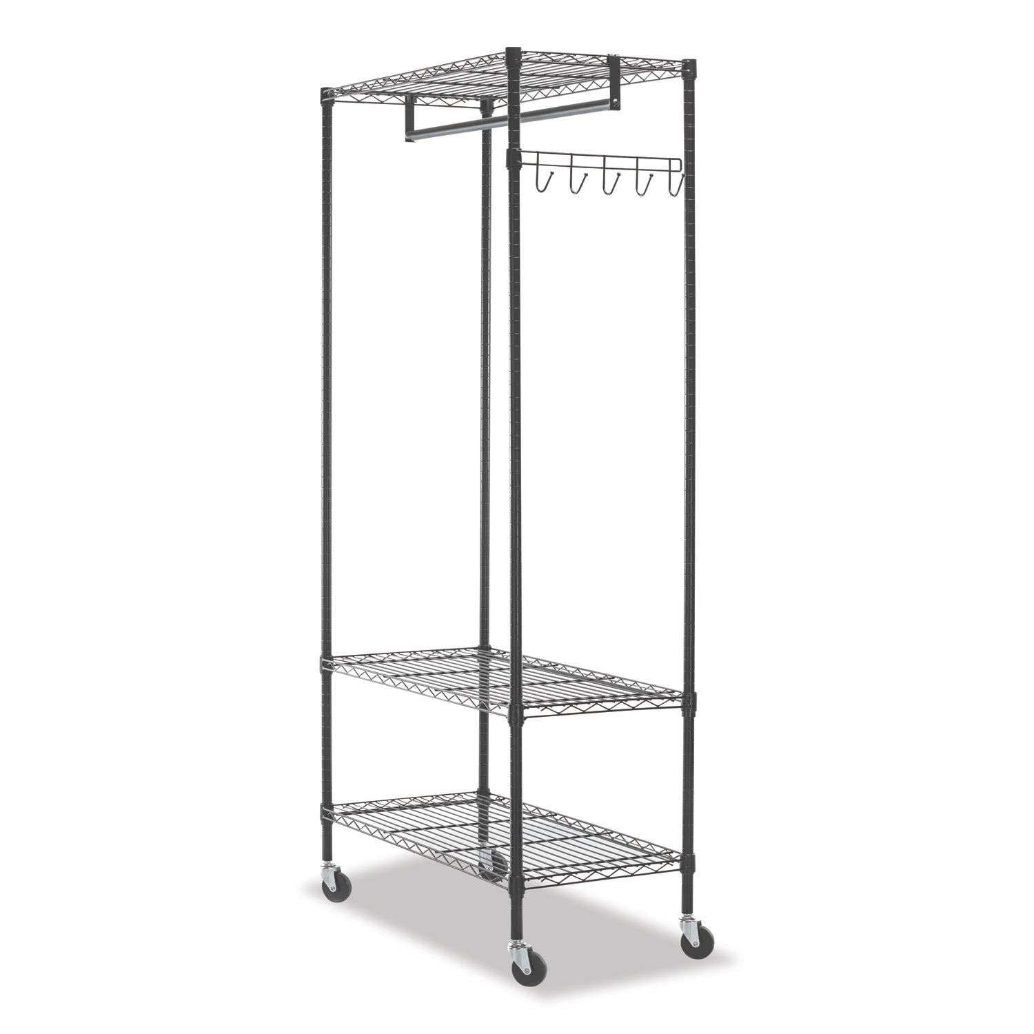 Alera Alegr363618Bl 36 In. W X 18 In. D X 75 In. H 30 Garments Wire Shelving Garment Rack - Black