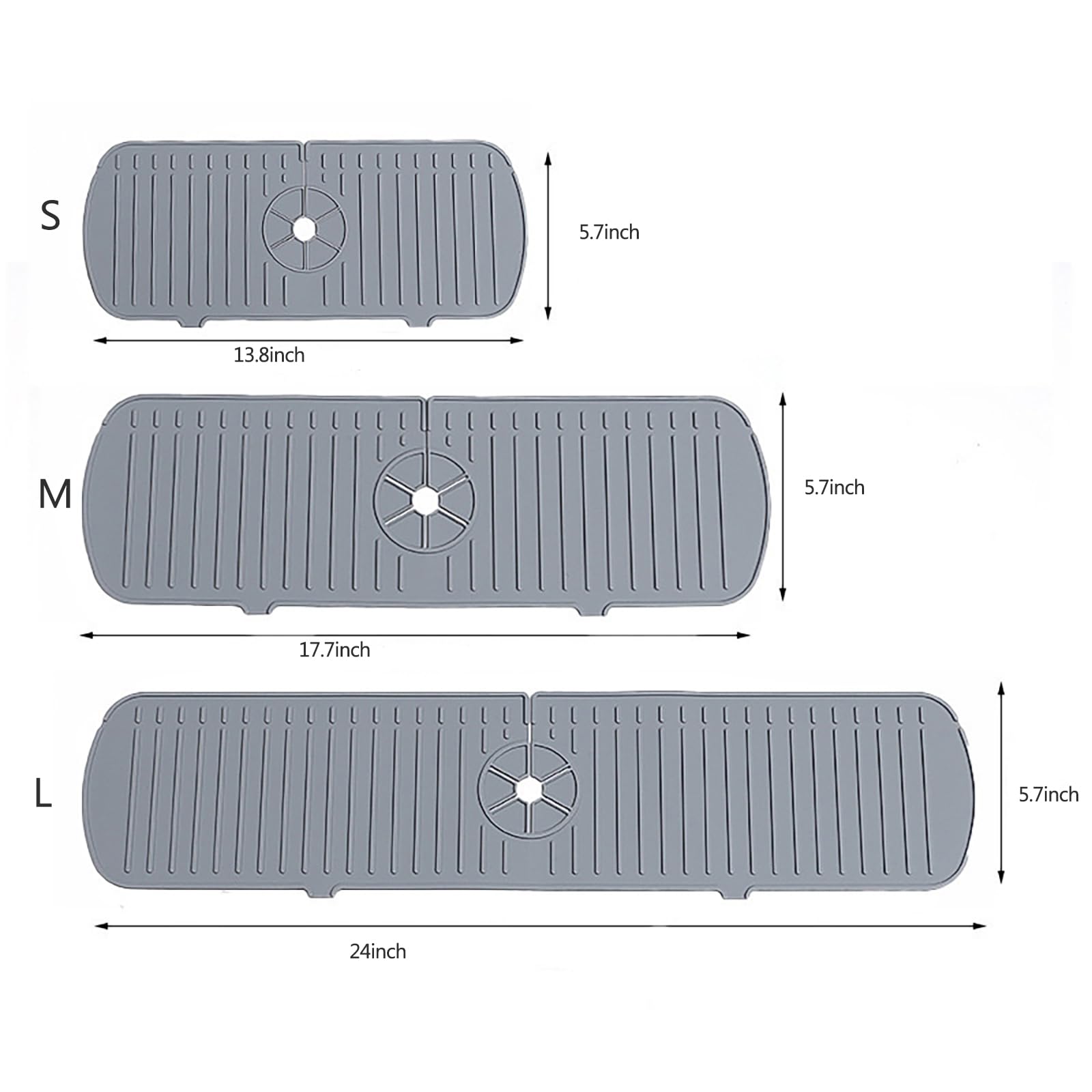 17Inch Kitchen Sink Splash Guard Sink Faucet Mat Splash Guard Large Size Handle Drip Catcher Tray Mat Sponge Holder For Kitchen