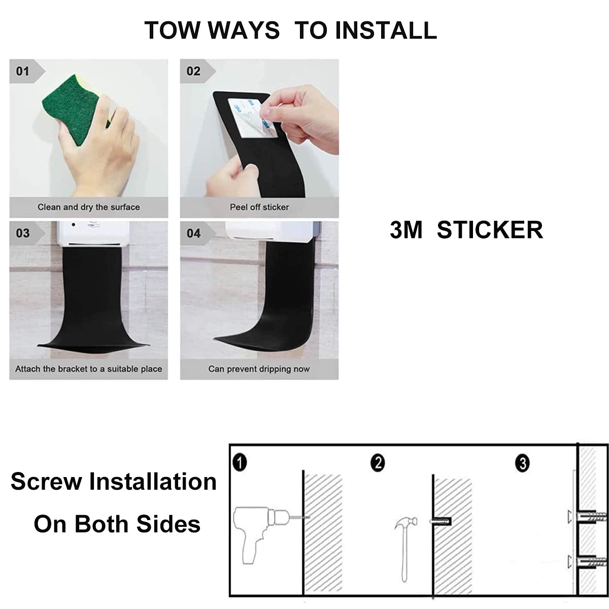 1 Pcs Drip Tray For Wall Mounted Soap Dispenser, Prevent Dripping And Spraying, Dispenser Stand,Soap Dispenser Bracket, Soap Dis