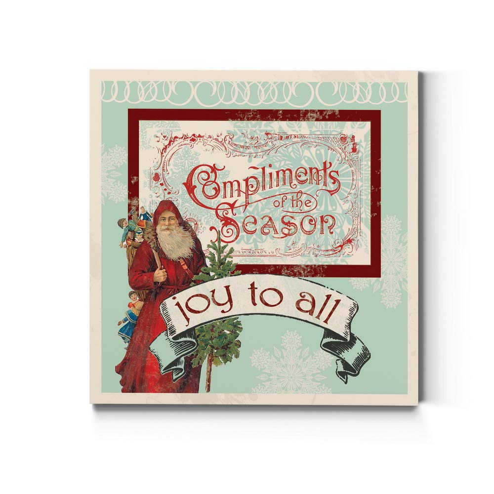 Renditions Gallery Joy To All Santa Wall Art, Christmas & Winter Artwork, Holiday Decor, Old World Santa Claus, Premium Gallery