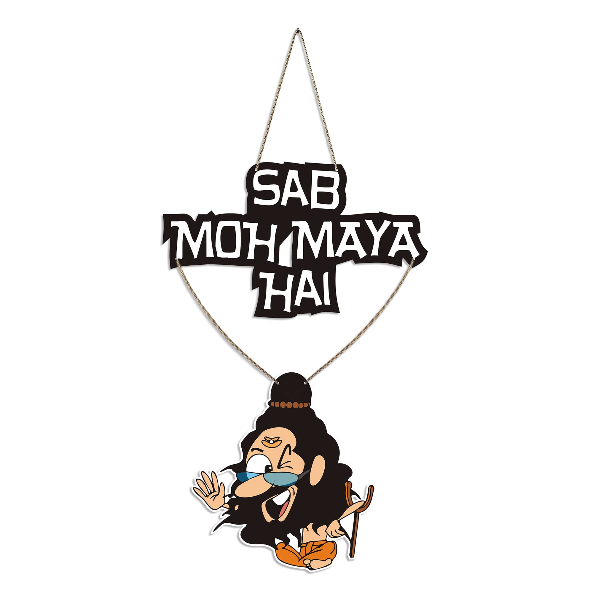 Artvibes Funny Baba Wood Wall Hanging with Quotes for Home Decor | Office | Gifts | Living Room |Wooden Decorative Items | Desig