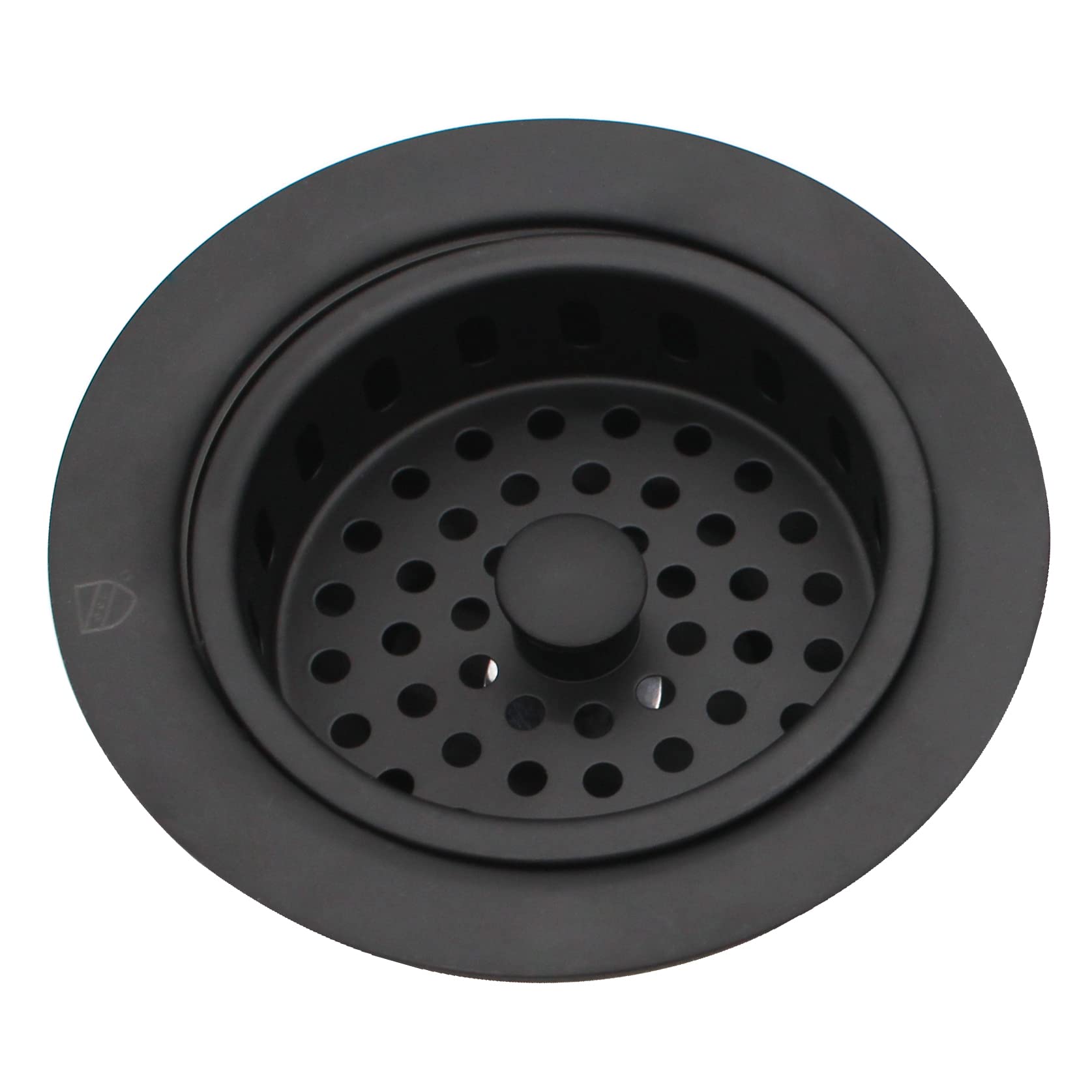 Westbrass D214-62 3-1/2'' Post Style Large Kitchen Sink Basket Strainer, Matte Black