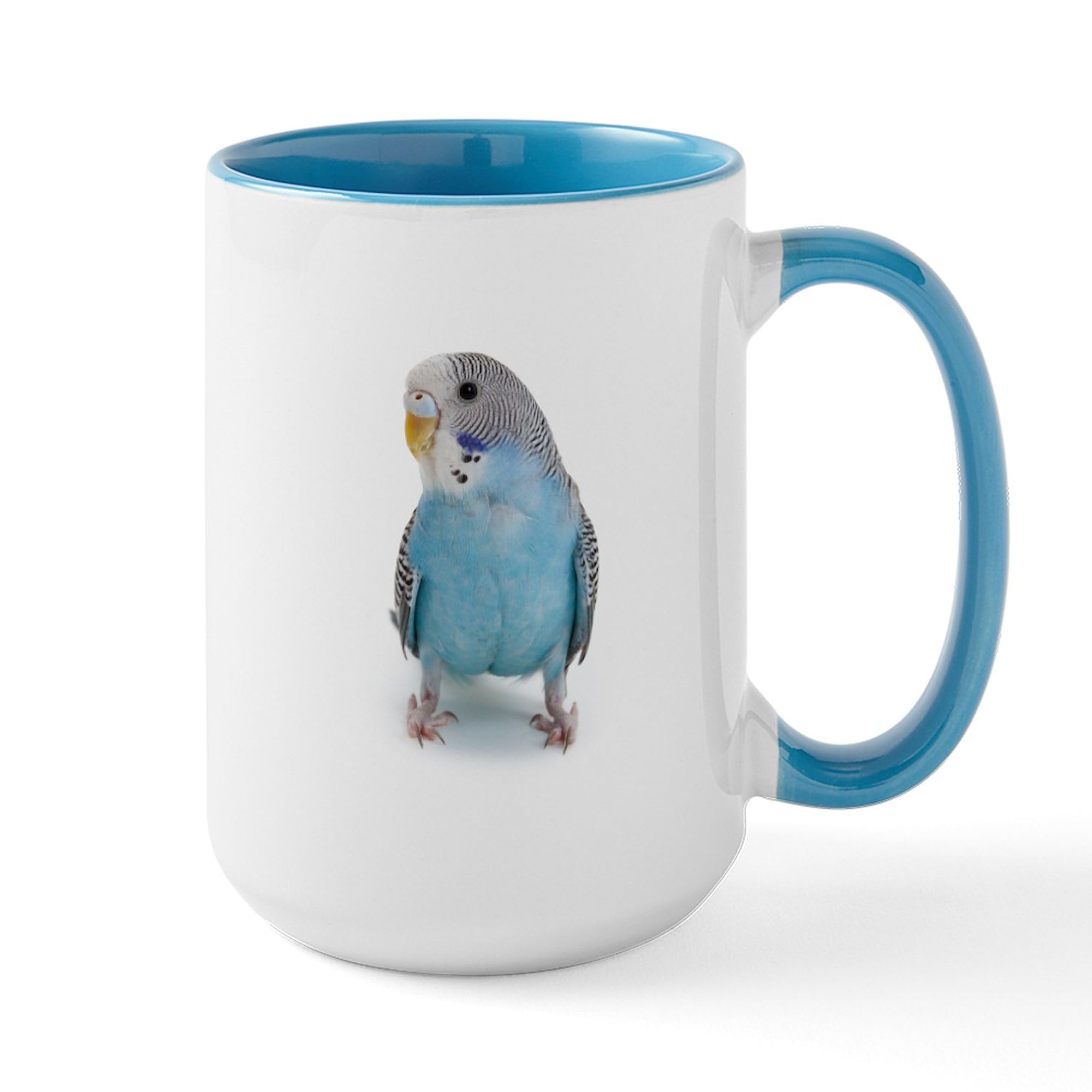CafePress Blue Parakeet Large Mug 15 oz (444 ml) Ceramic Coffee Mug