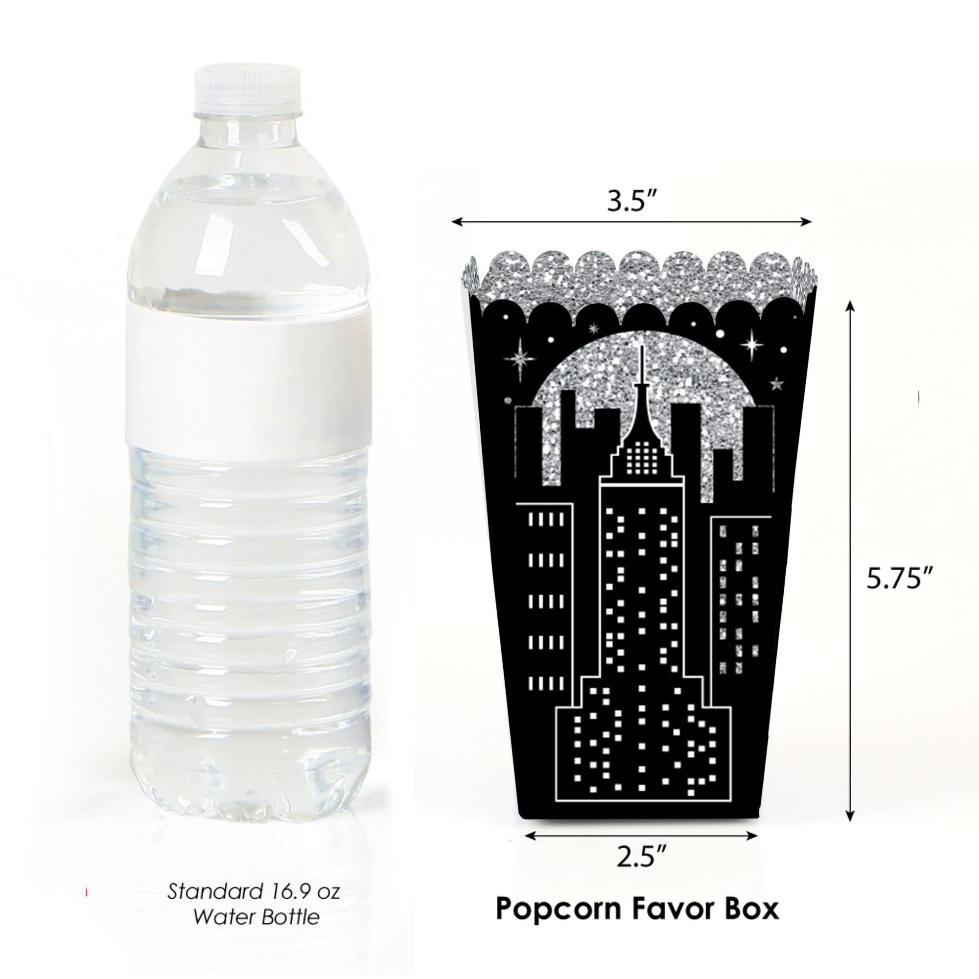 Big Dot Of Happiness Nighttime City Skyline - New York Party Favor Popcorn Treat Boxes - Set Of 12