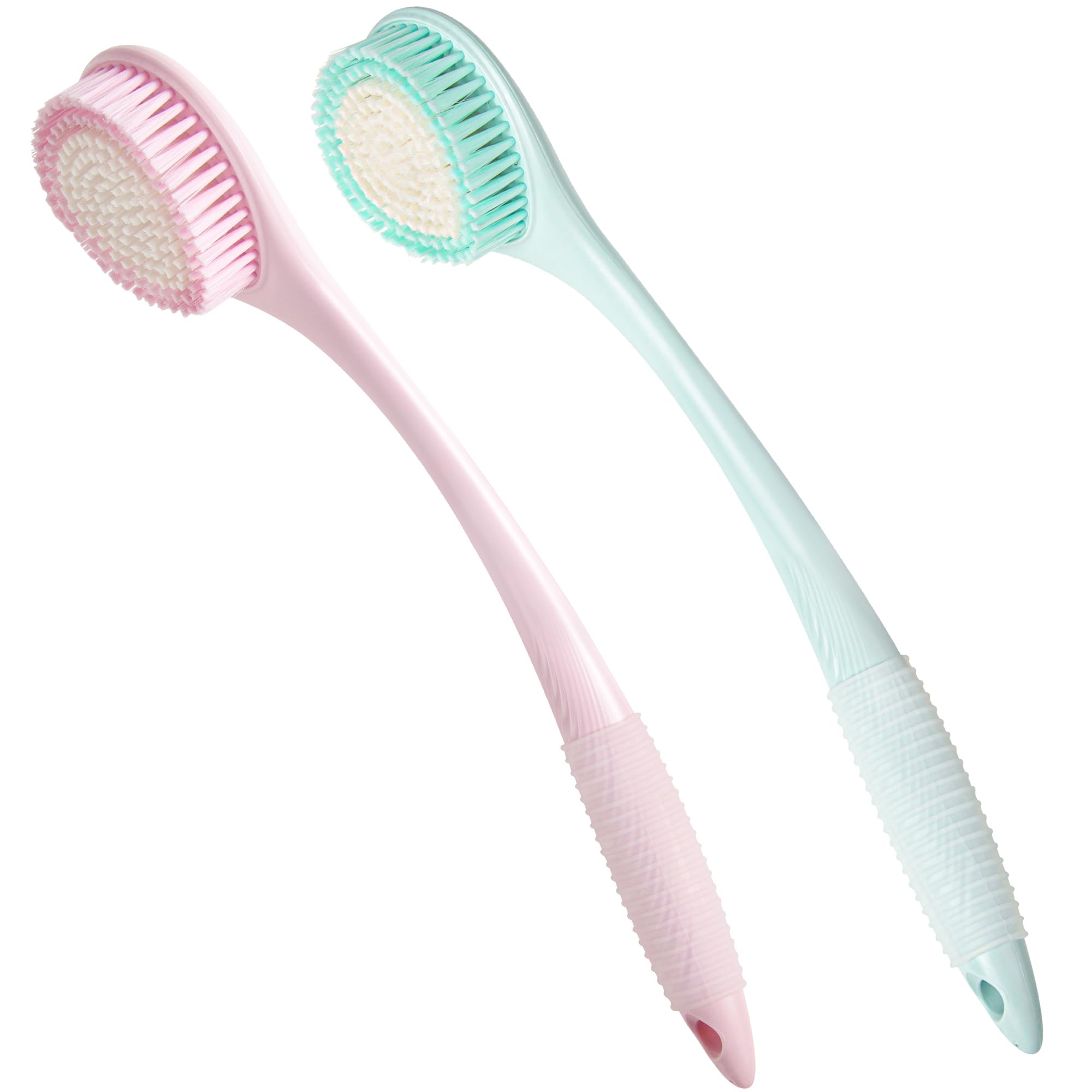 Bedelite Back Bath Brush Long Handle For Shower Of 2 - Soft Shower Brush For Men  Women,Back Brush Scrubber - 164 Long Skin Exfo