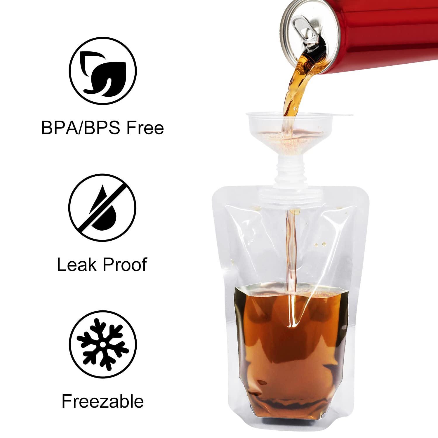 Keon Plastic Flasks - Concealable And Reusable Drink Bags, Leak-Proof, Bpa-Free For Travel, Outdoor Sports, Concerts, Events (15