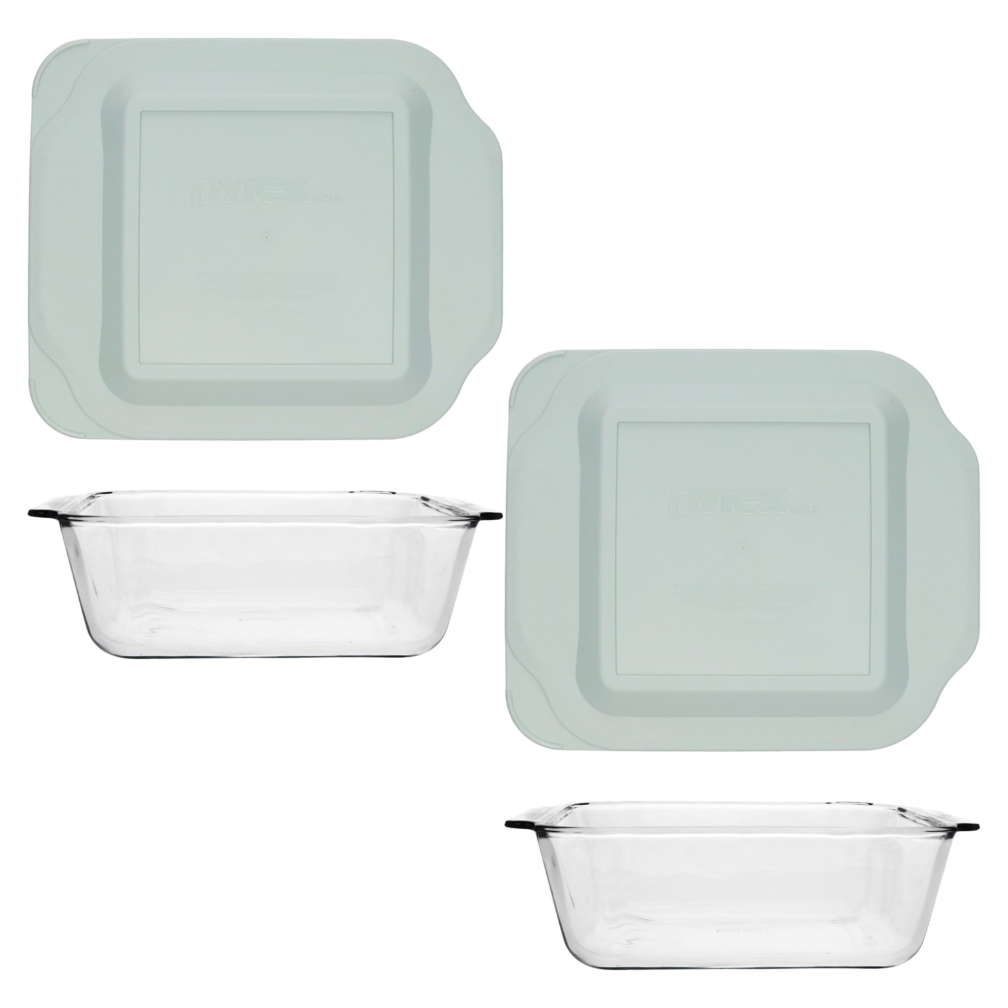 Pyrex 222D (2.5Qt) Deep Baking Dishes with Lids (2Pack)  Made in USA