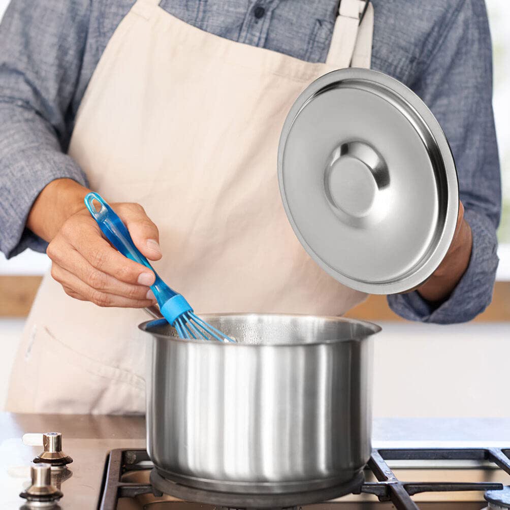 Yardwe 2Pcs Stainless Steel Cover Bowl 5In Universal Small Pot Lid Mini Pan Lid Bowl Covers Saucepan Cover Spices Pots Cover Sea