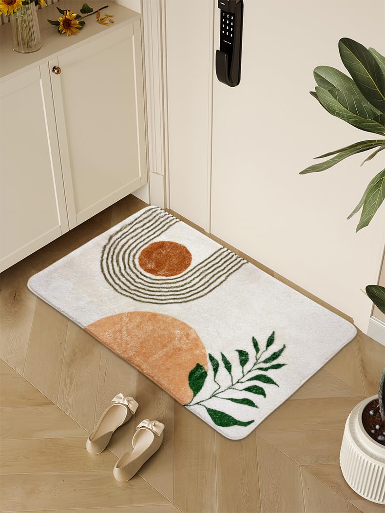 Aprophic 20''X30'' Boho Bath Rugs For Bathroom Decor Non-Slip Bath Mat Absorbent Plush Microfiber Soft Carpet Machine Washable B