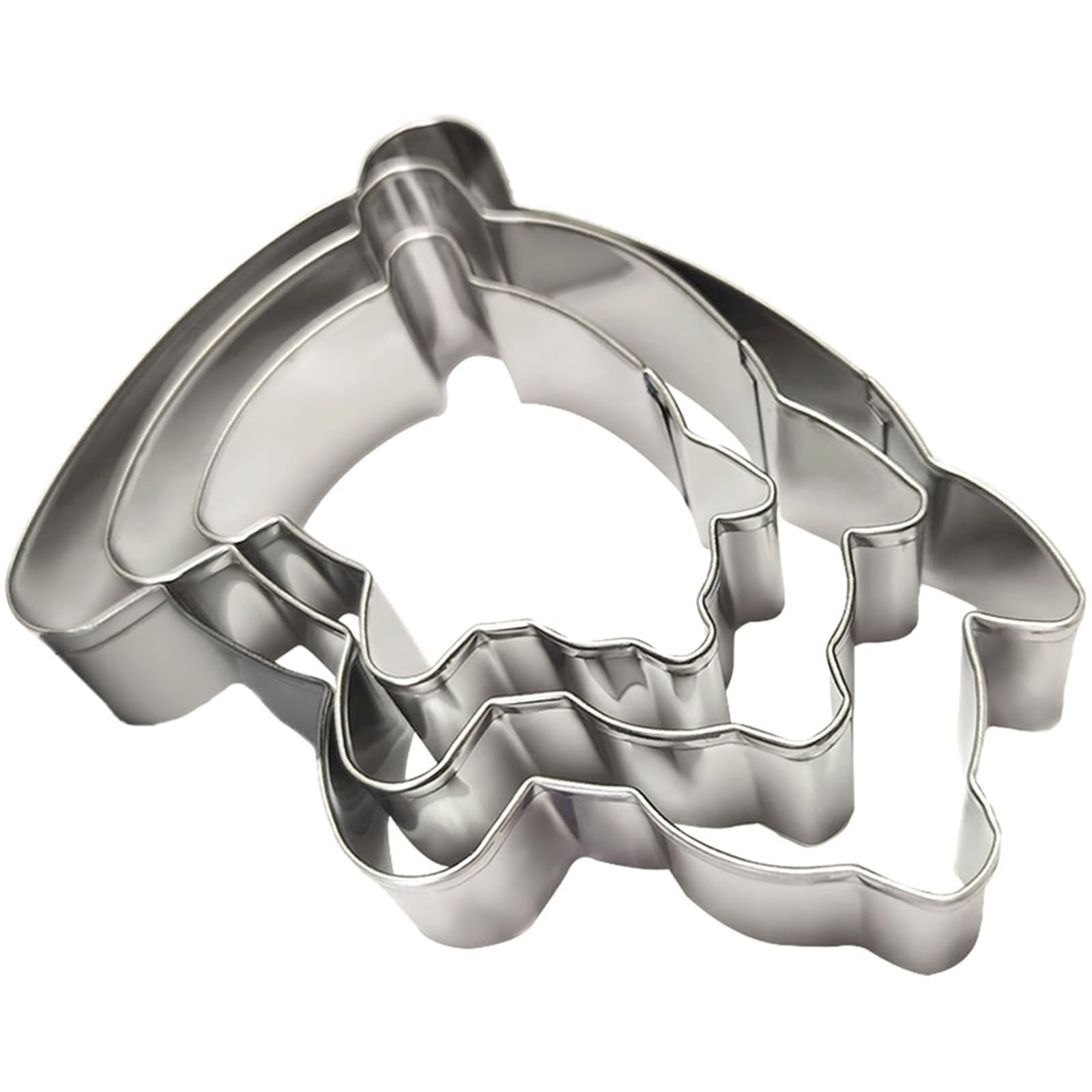 Large Size Pig Shaped Cookie Cutter Set Of 3 Pcs, Stainless Steel Mexican Marranitos Piggy Fondant Cutters, 4.6/3.6/2.6 Inches