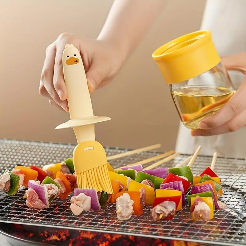Bluwings 2 In 1 Olive Oil Vinegar Measuring Dispenser Bottle With Silicone Pastry Basting Brush For Cooking Vinegar Sauce Bbq Gr