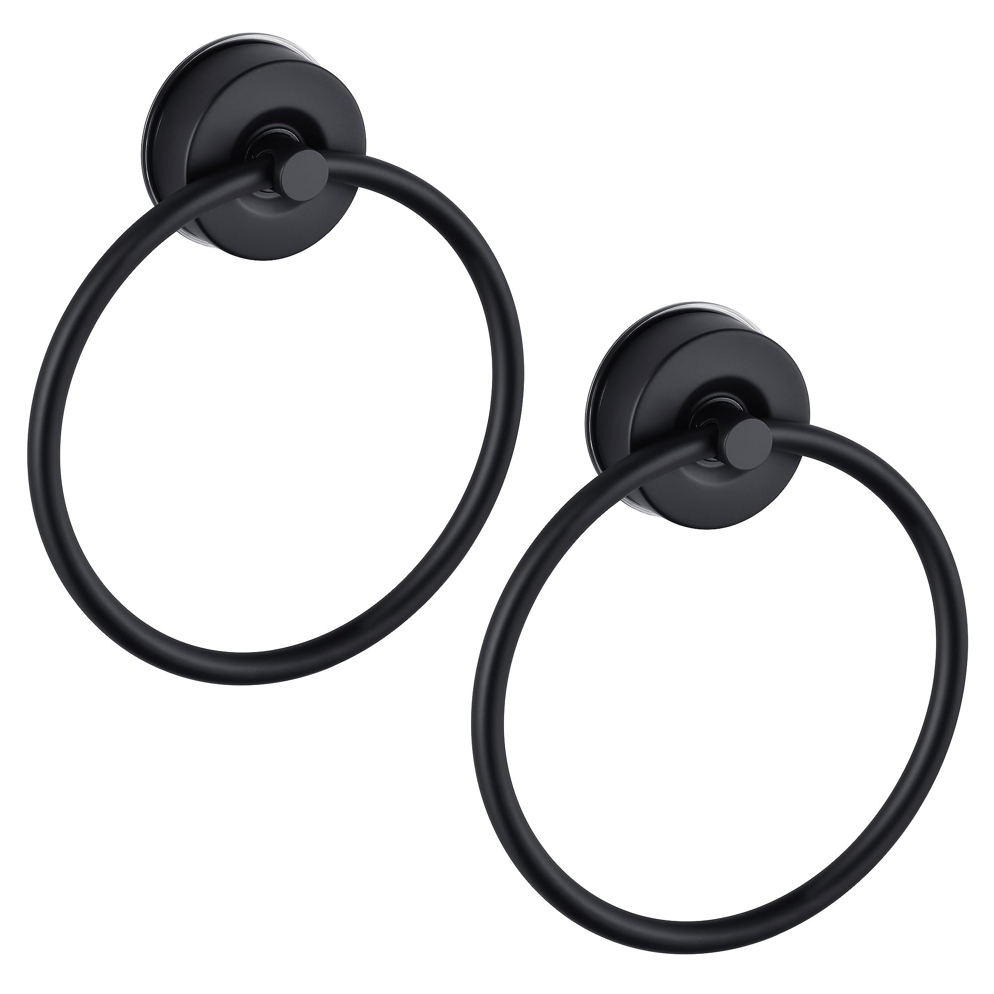 JOMOLA Stainless Steel Suction Cup Towel Ring Holder - No Drill Bathroom & Shower Accessories, Rustproof Adjustable Towel Rack f