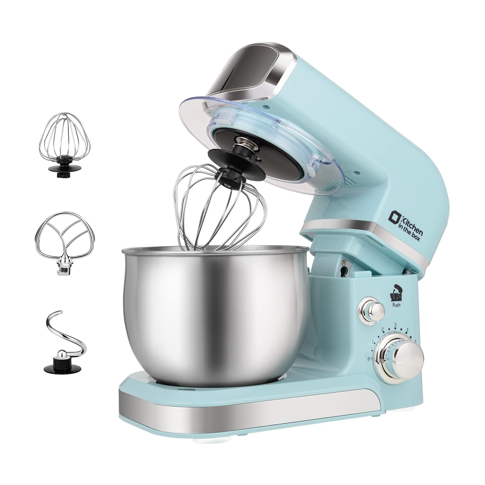 Kitchen In The Box Stand Mixer,3.2Qt Small Electric Food Mixer,6 Speeds Portable Lightweight Kitchen Mixer For Daily Use With Eg