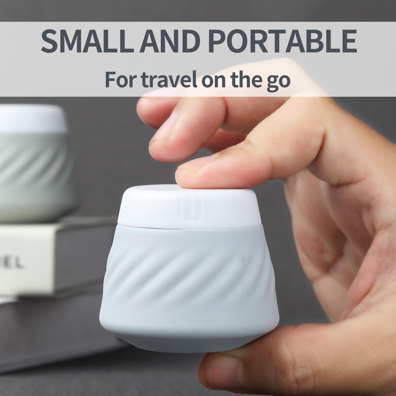 Gemice Tsa Approved Travel Containers For Toiletries, 4 Pack Silicone Cream Jars With Convenient Toiletry Bag, Leak-Proof Wide M